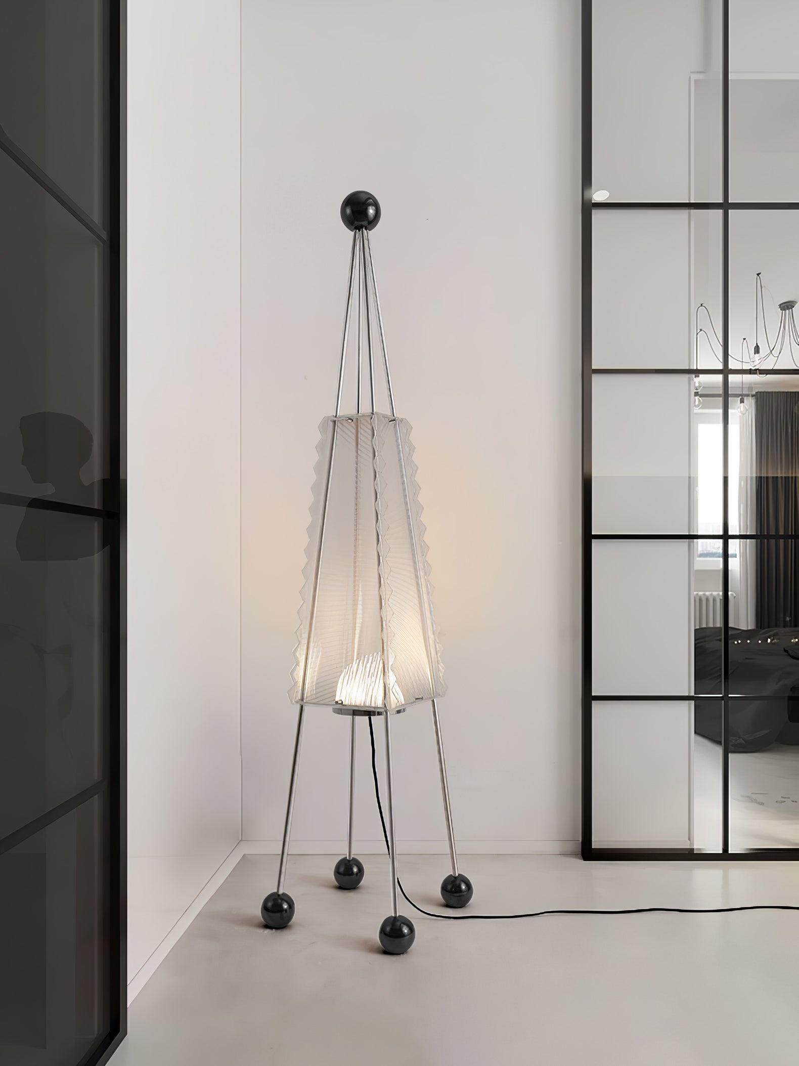 Tetra Industrial Acrylic Floor Lamp-Neutral Decor