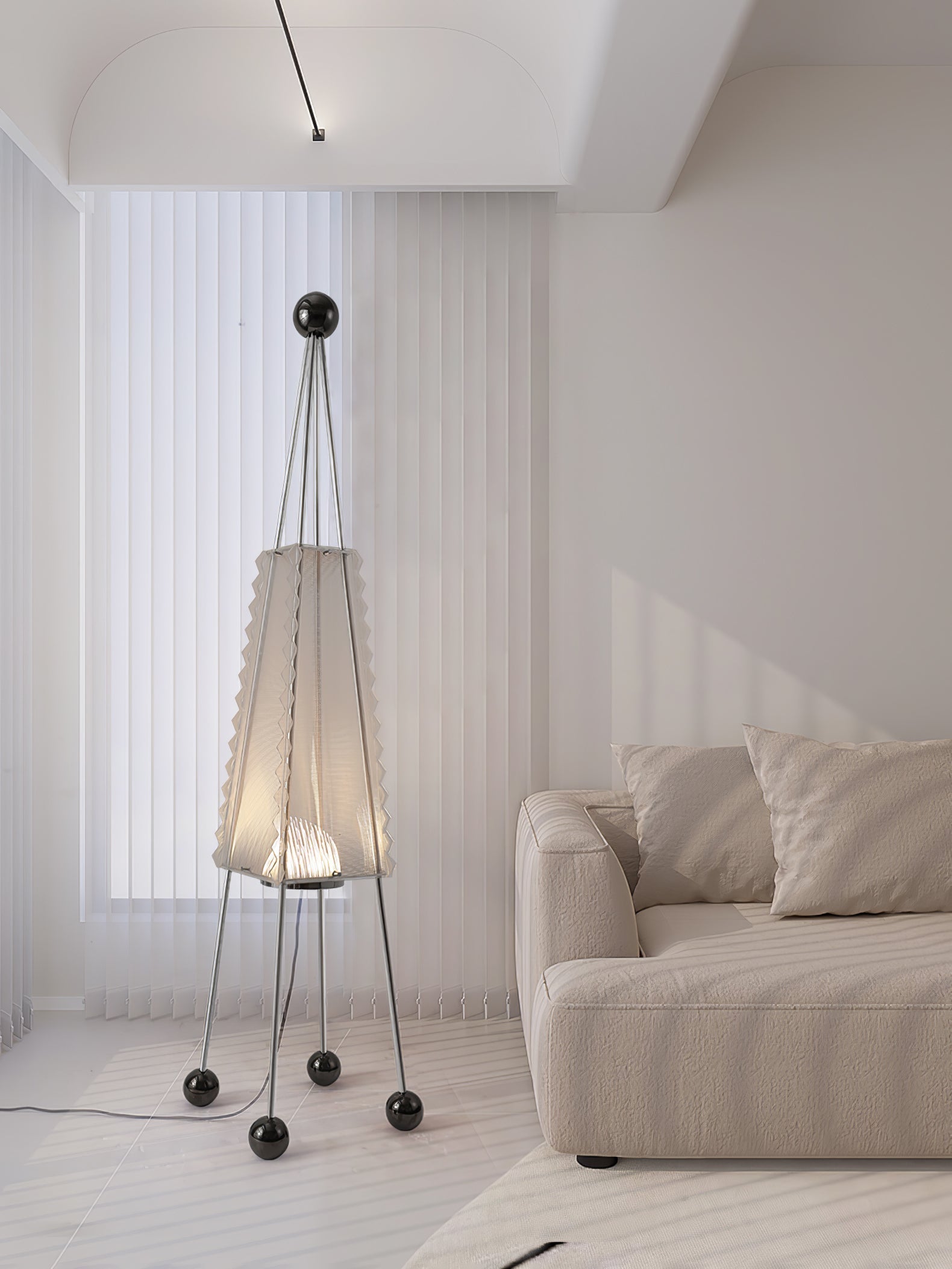 Tetra Industrial Acrylic Floor Lamp-Neutral Decor