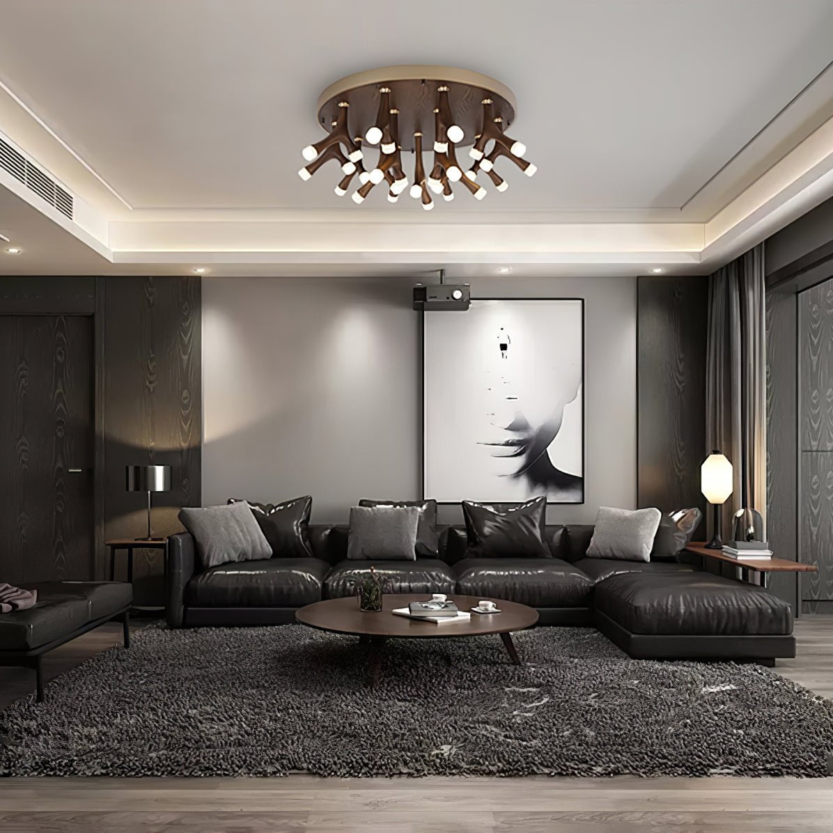 Vilorion Nature-Inspired Wood Ceiling Light-Neutral Decor
