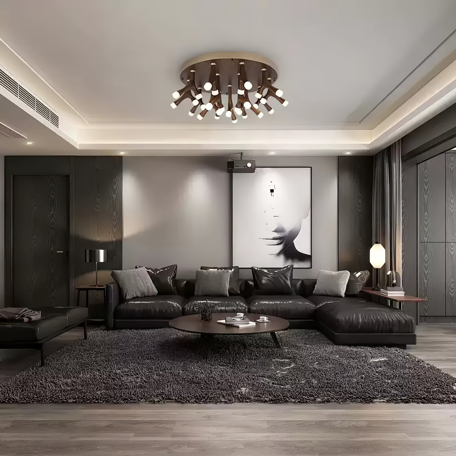Vilorion Nature-Inspired Wood Ceiling Light-Neutral Decor