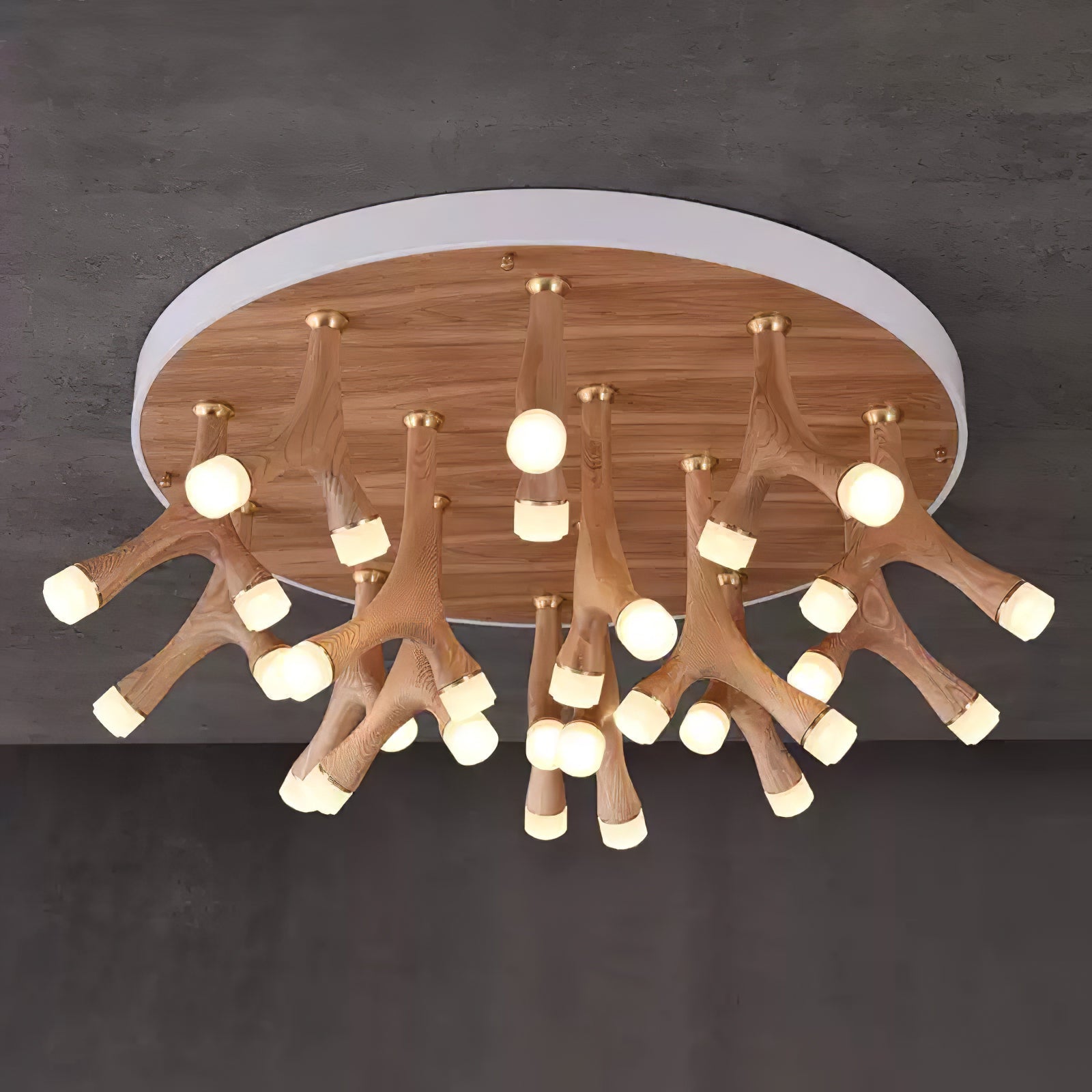 Vilorion Nature-Inspired Wood Ceiling Light-Neutral Decor