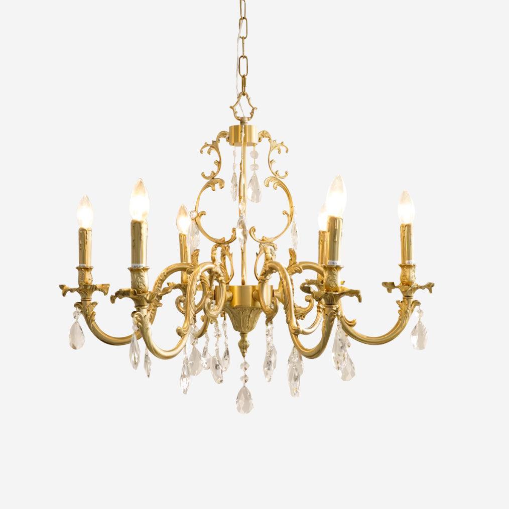 Ella Chandelier Classic Brass Crystal-Neutral Decor