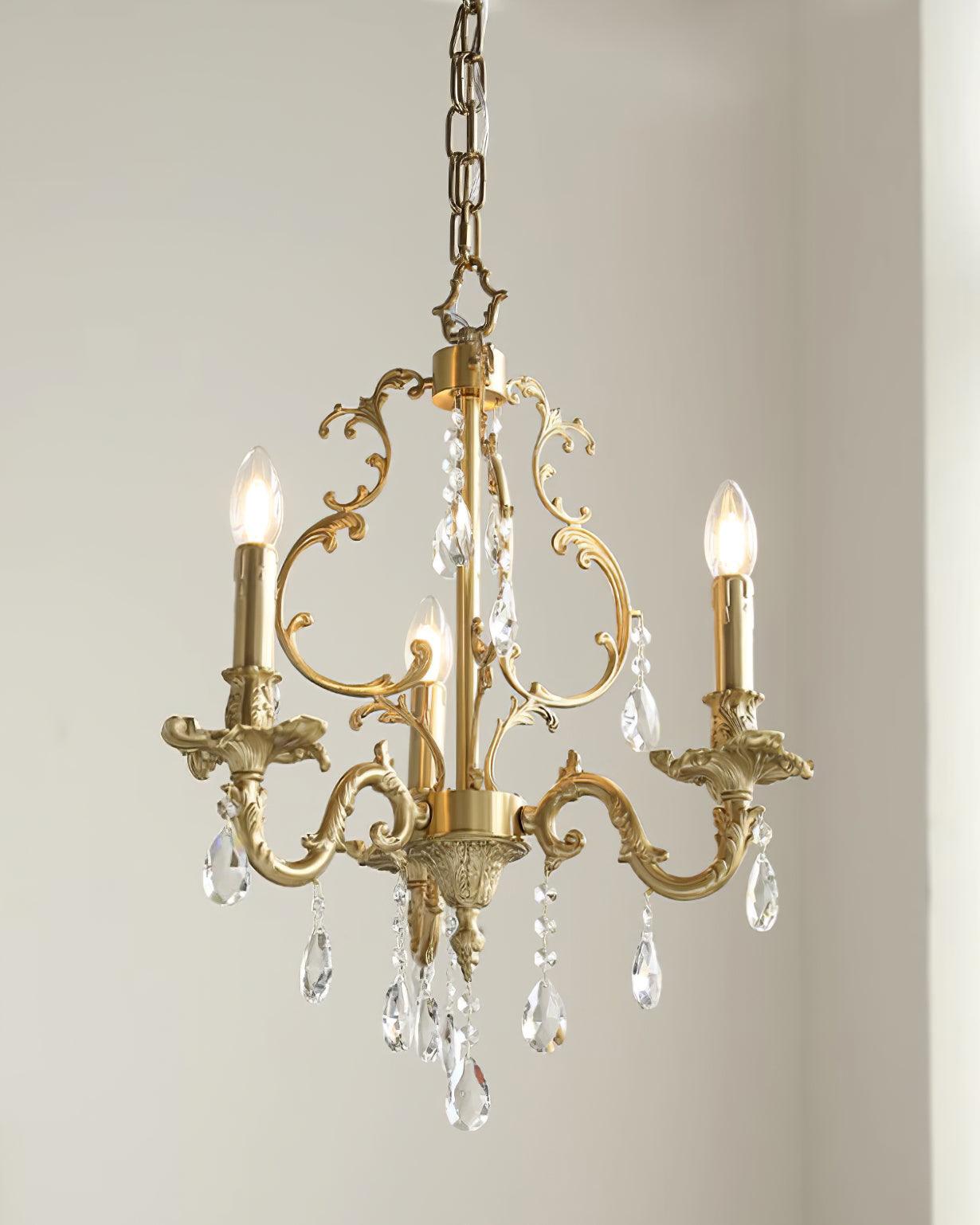 Ella Chandelier Classic Brass Crystal-Neutral Decor