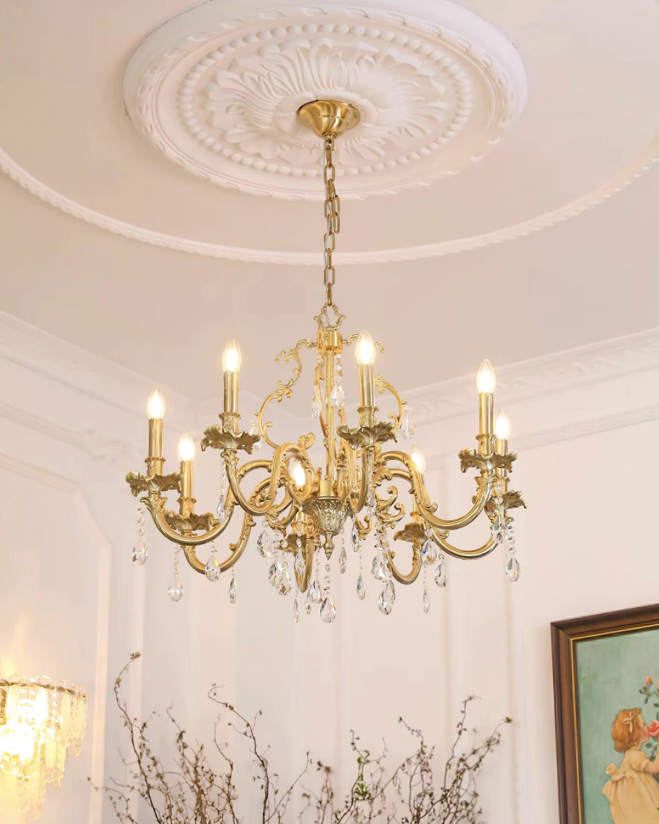 Ella Chandelier Classic Brass Crystal-Neutral Decor