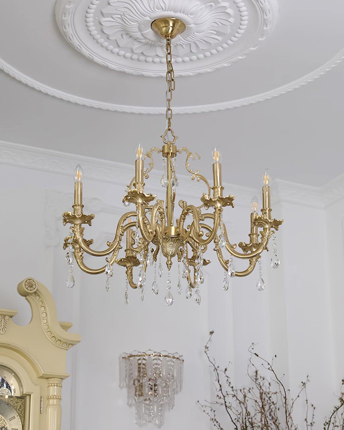 Ella Chandelier Classic Brass Crystal-Neutral Decor