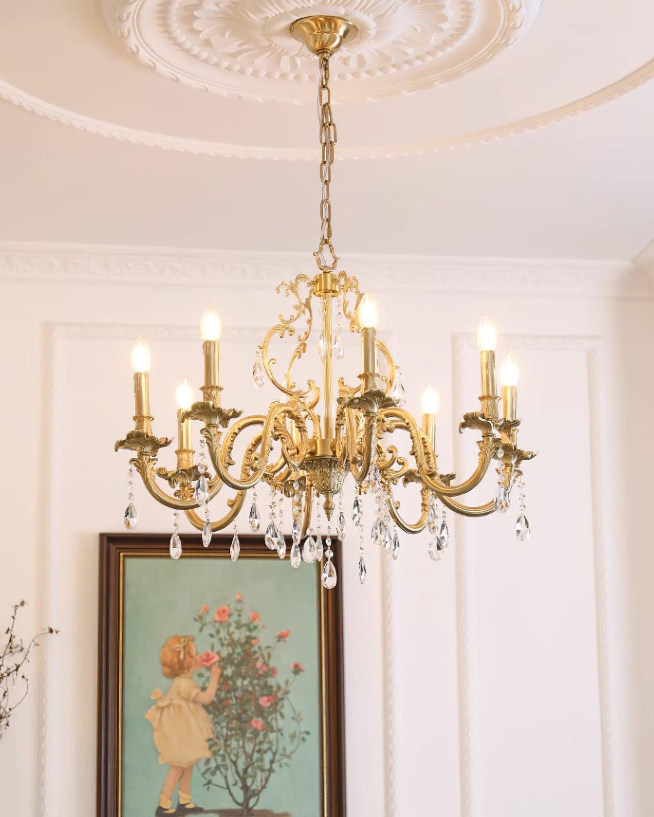 Elvion Classic Brass Crystal Chandelier