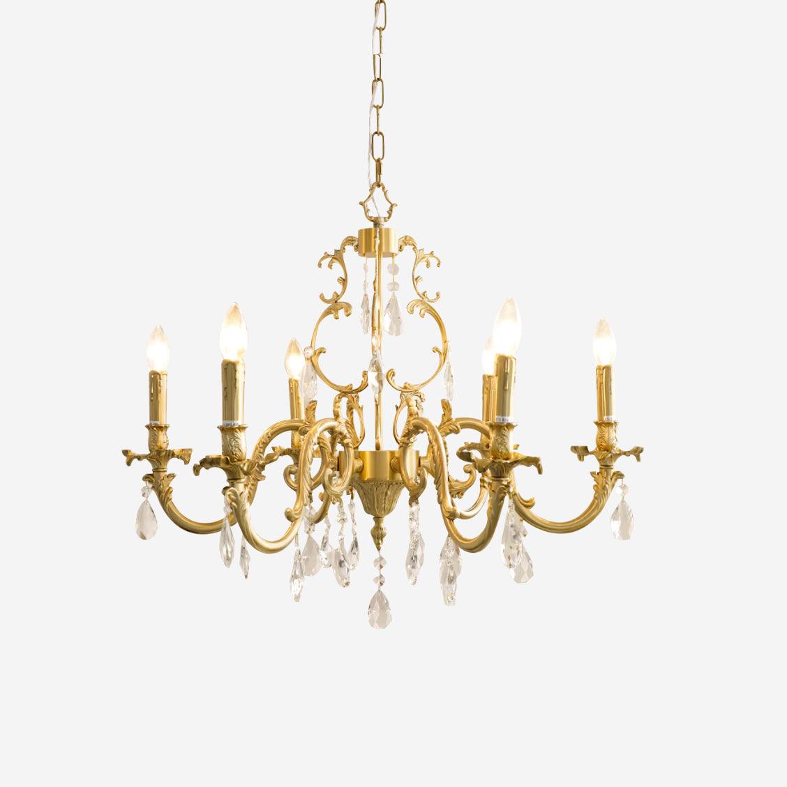 Ella Chandelier Classic Brass Crystal-Neutral Decor