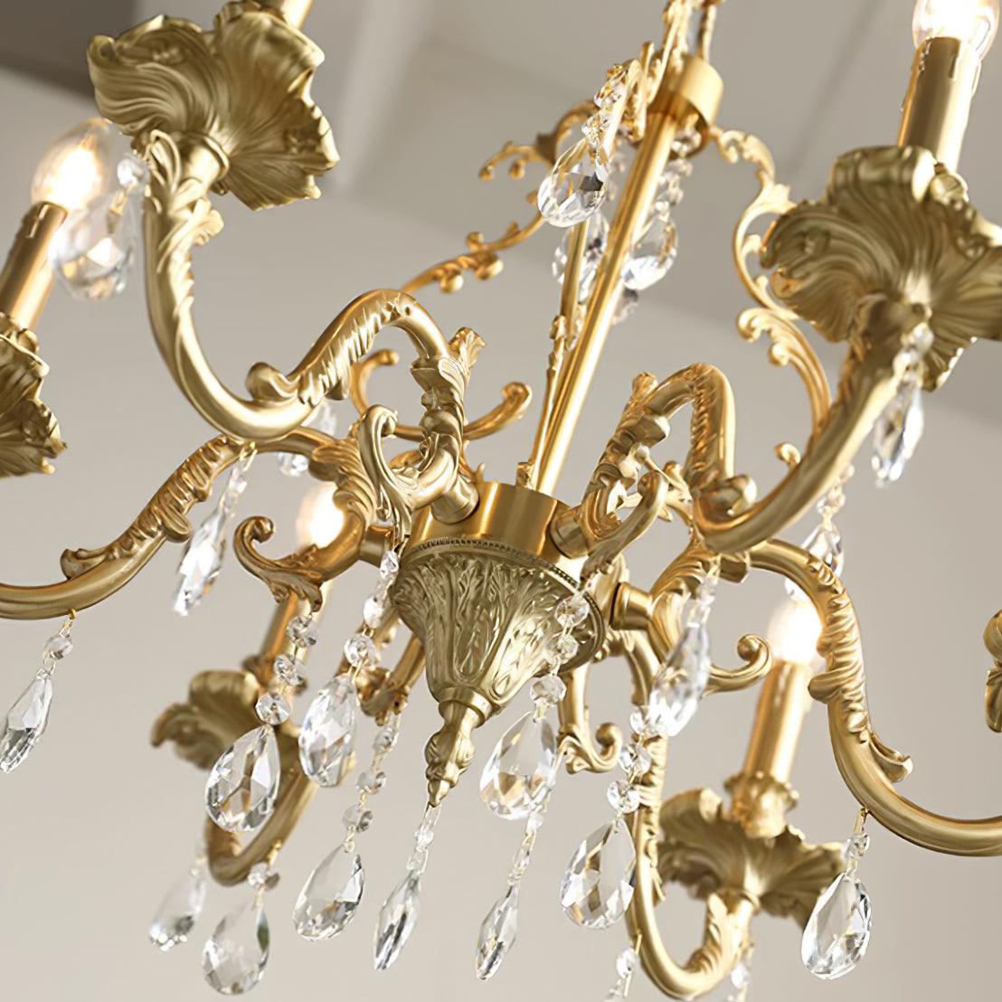 Ella Chandelier Classic Brass Crystal-Neutral Decor