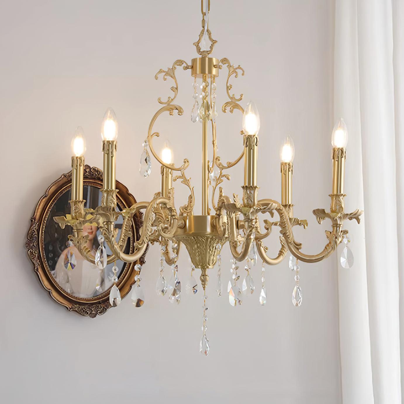 Ella Chandelier Classic Brass Crystal-Neutral Decor