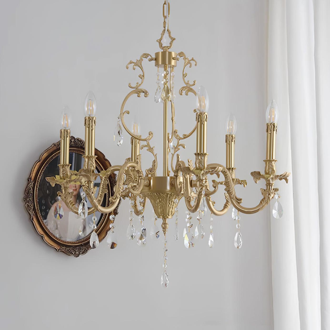 Elvion Classic Brass Crystal Chandelier