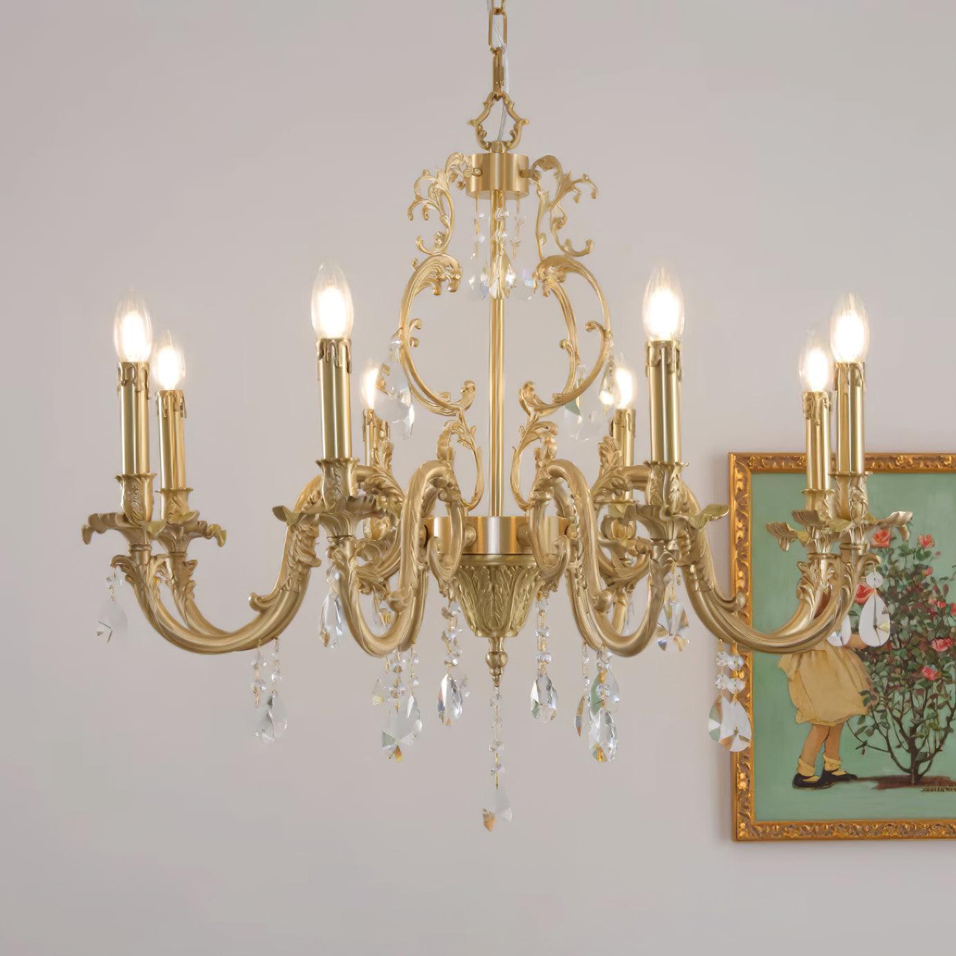 Ella Chandelier Classic Brass Crystal-Neutral Decor