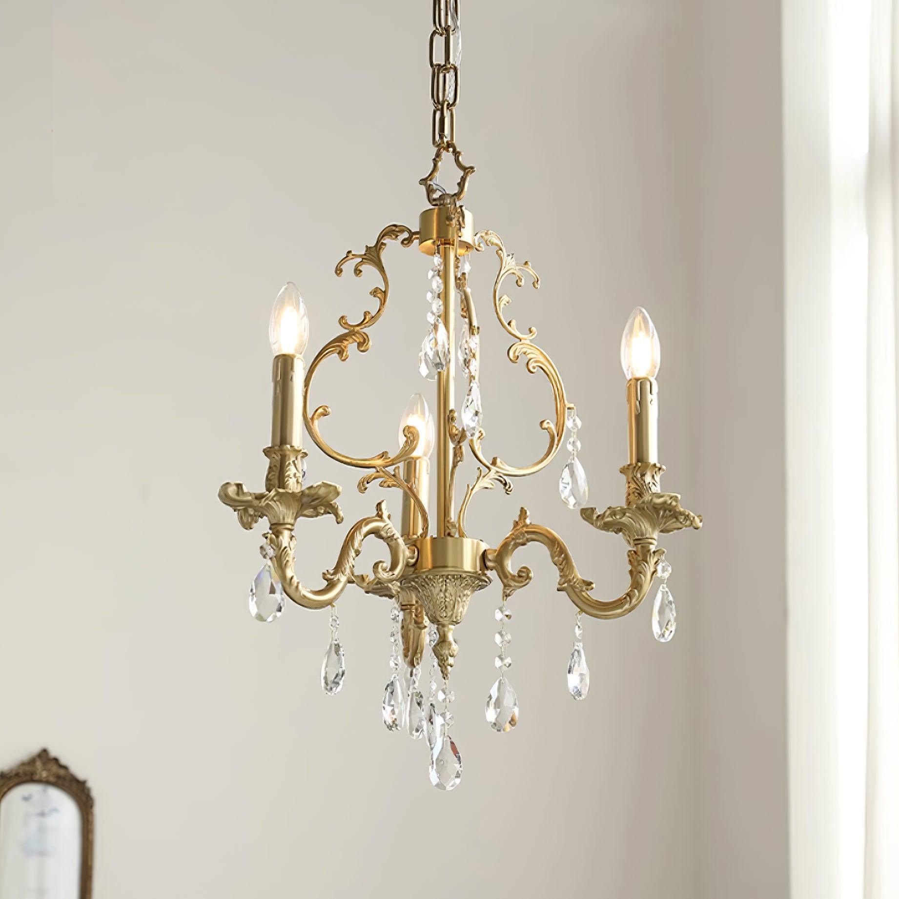 Ella Chandelier Classic Brass Crystal-Neutral Decor