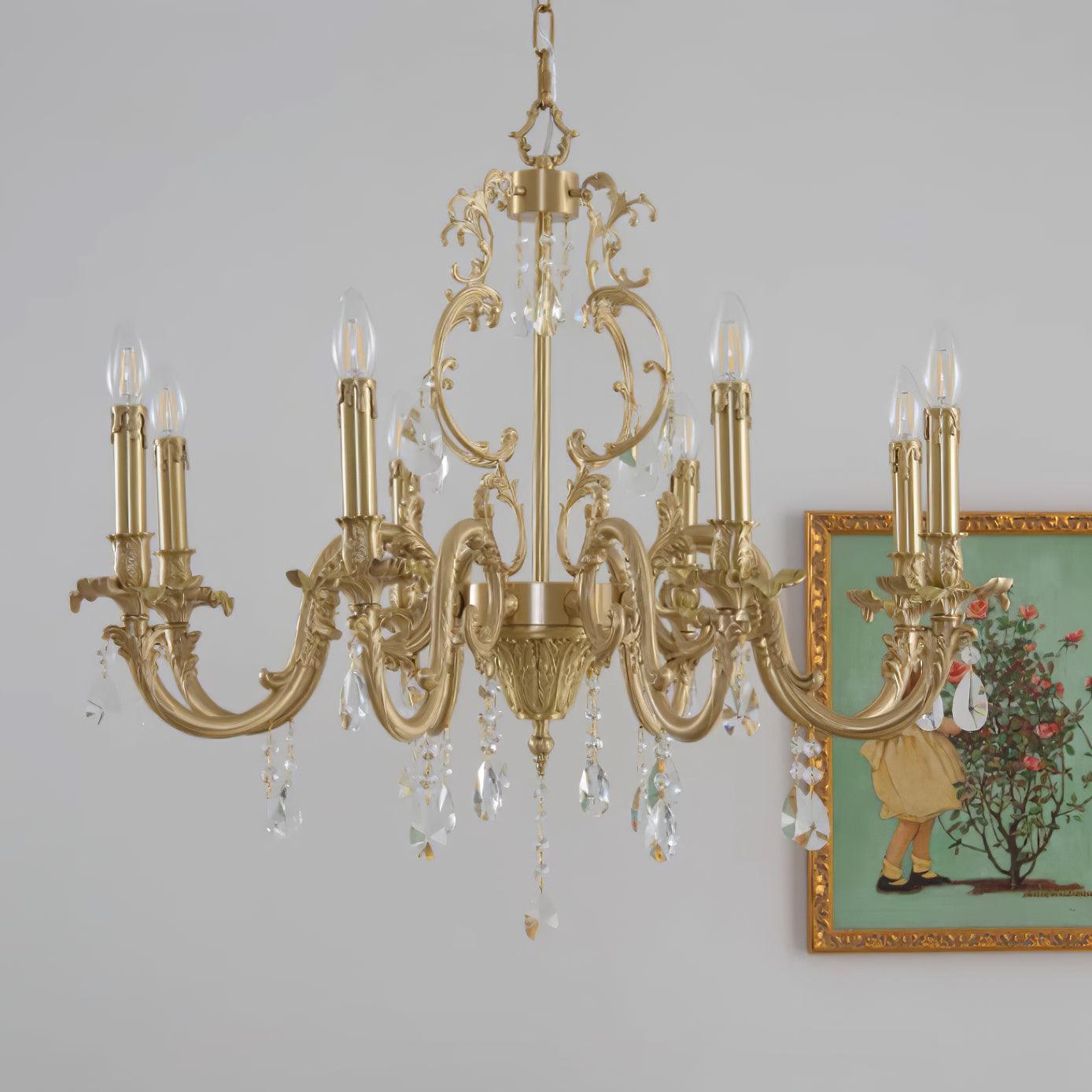 Elvion Classic Brass Crystal Chandelier