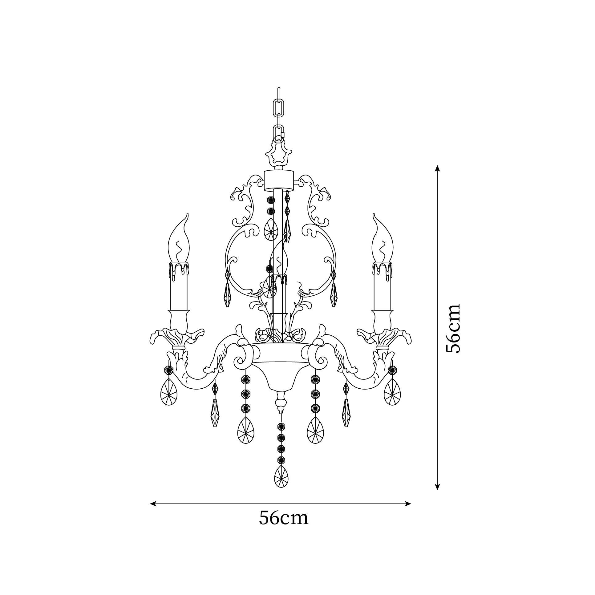 Elvion Classic Brass Crystal Chandelier