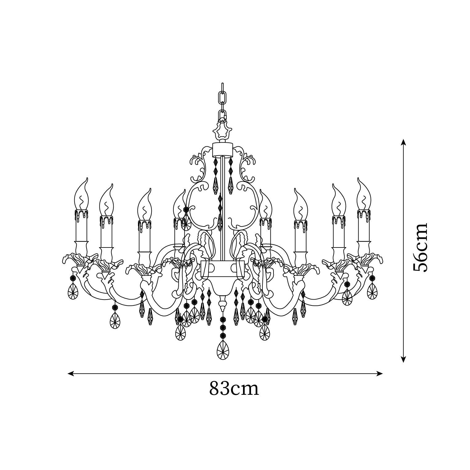 Elvion Classic Brass Crystal Chandelier