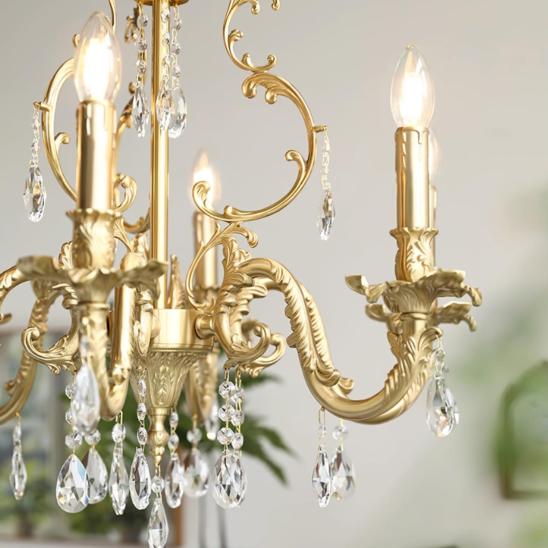 Elvion Classic Brass Crystal Chandelier