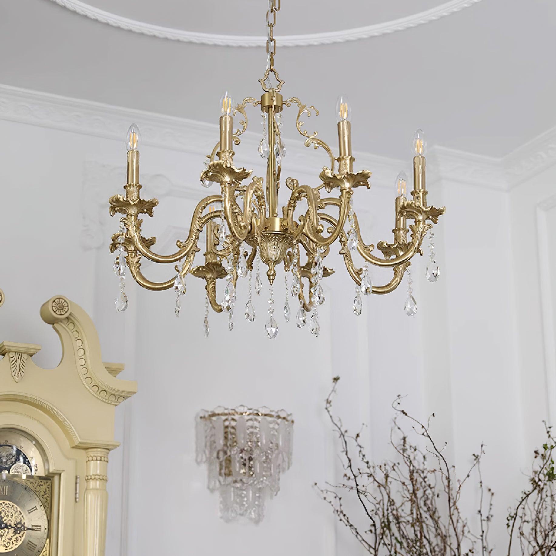 Elvion Classic Brass Crystal Chandelier