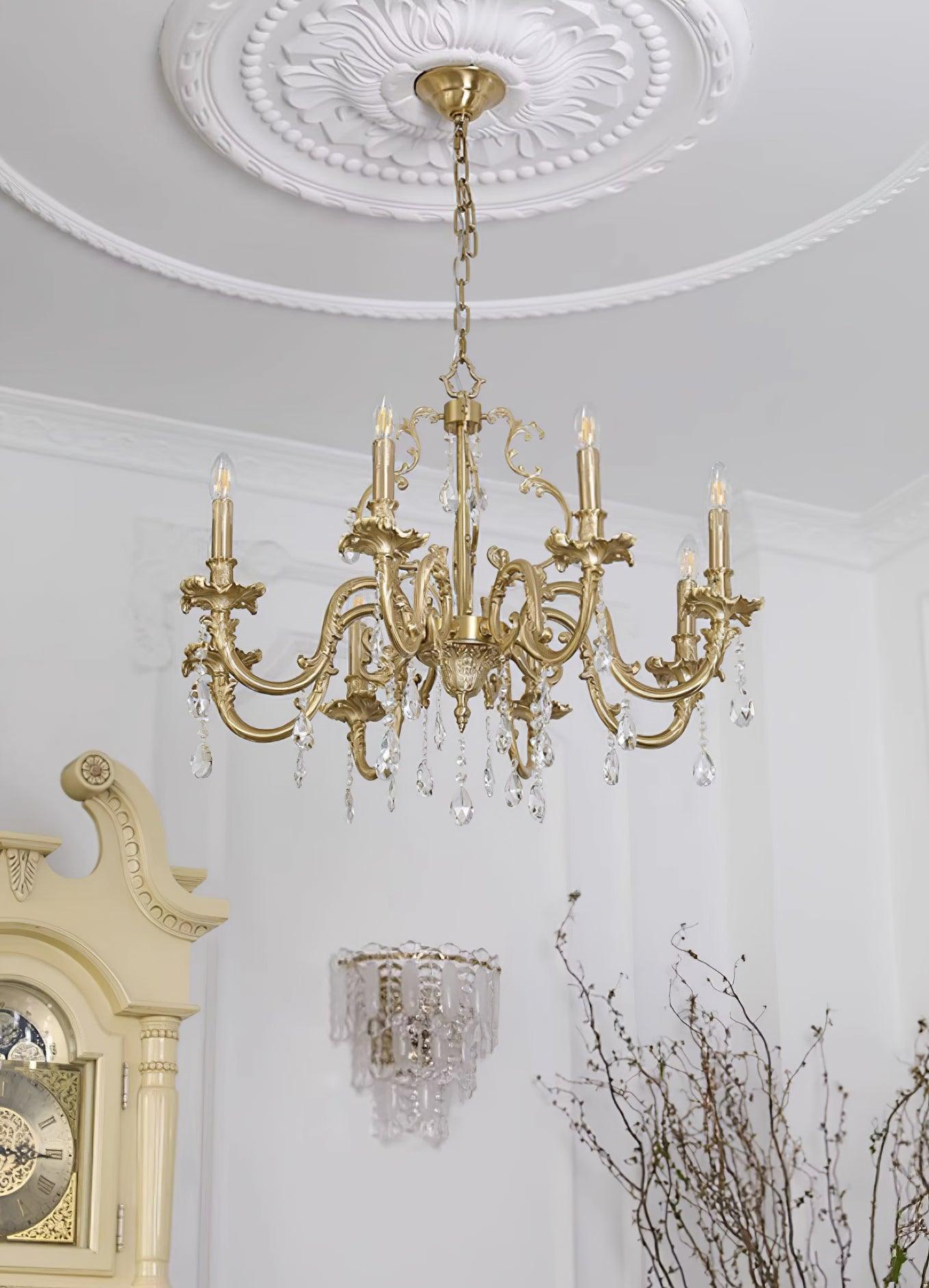 Ella Chandelier Classic Brass Crystal-Neutral Decor