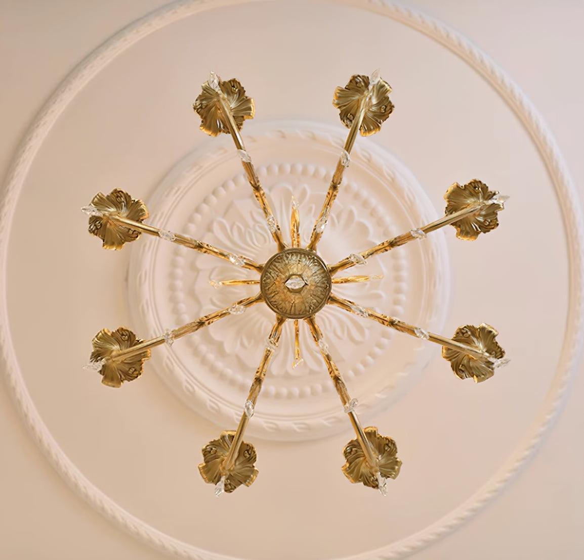 Elvion Classic Brass Crystal Chandelier