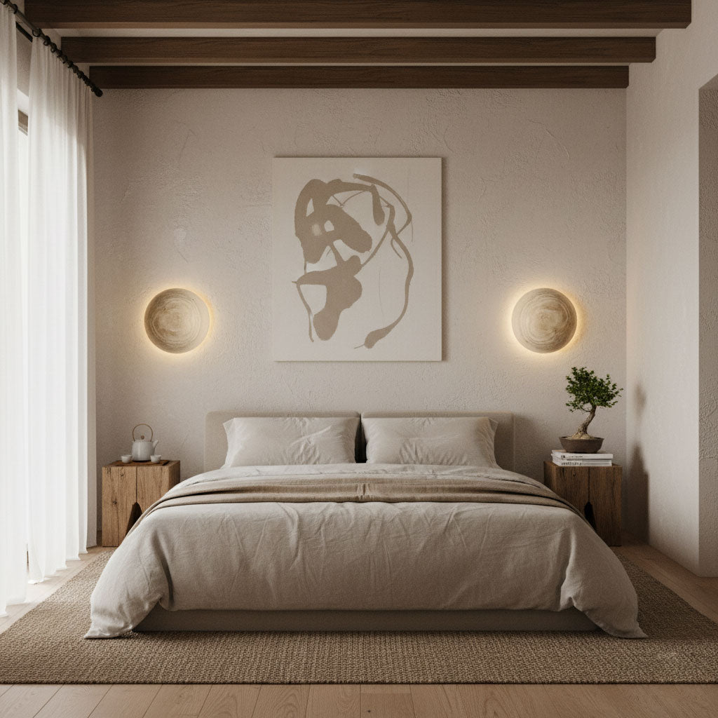 Terra Disc Sconce-Neutral Decor