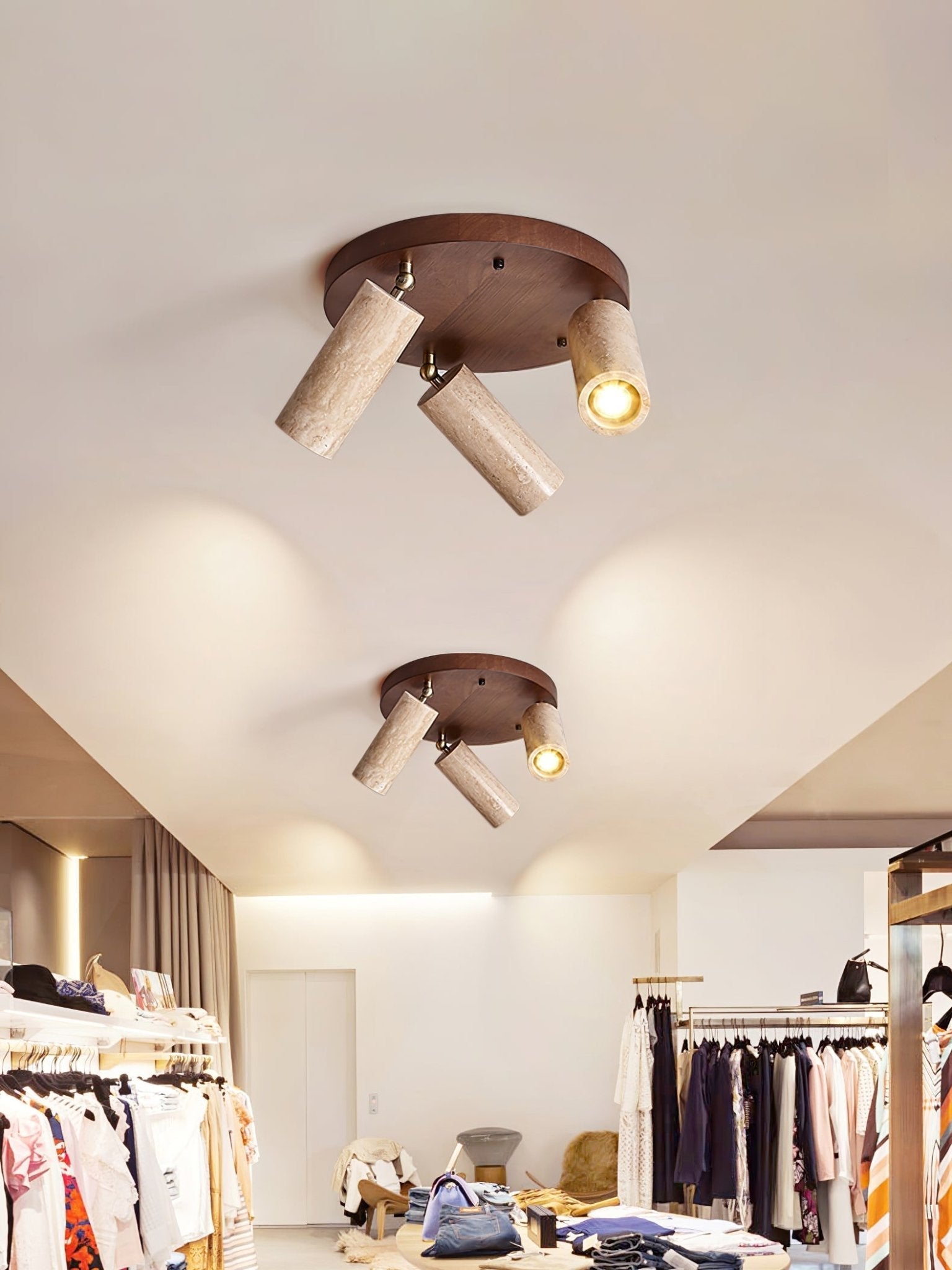 Zevenion Multi-Arm Travertine Ceiling Light-Neutral Decor