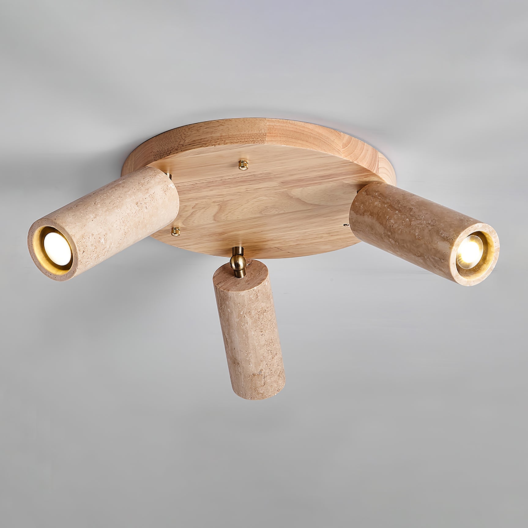 Zevenion Multi-Arm Travertine Ceiling Light-Neutral Decor