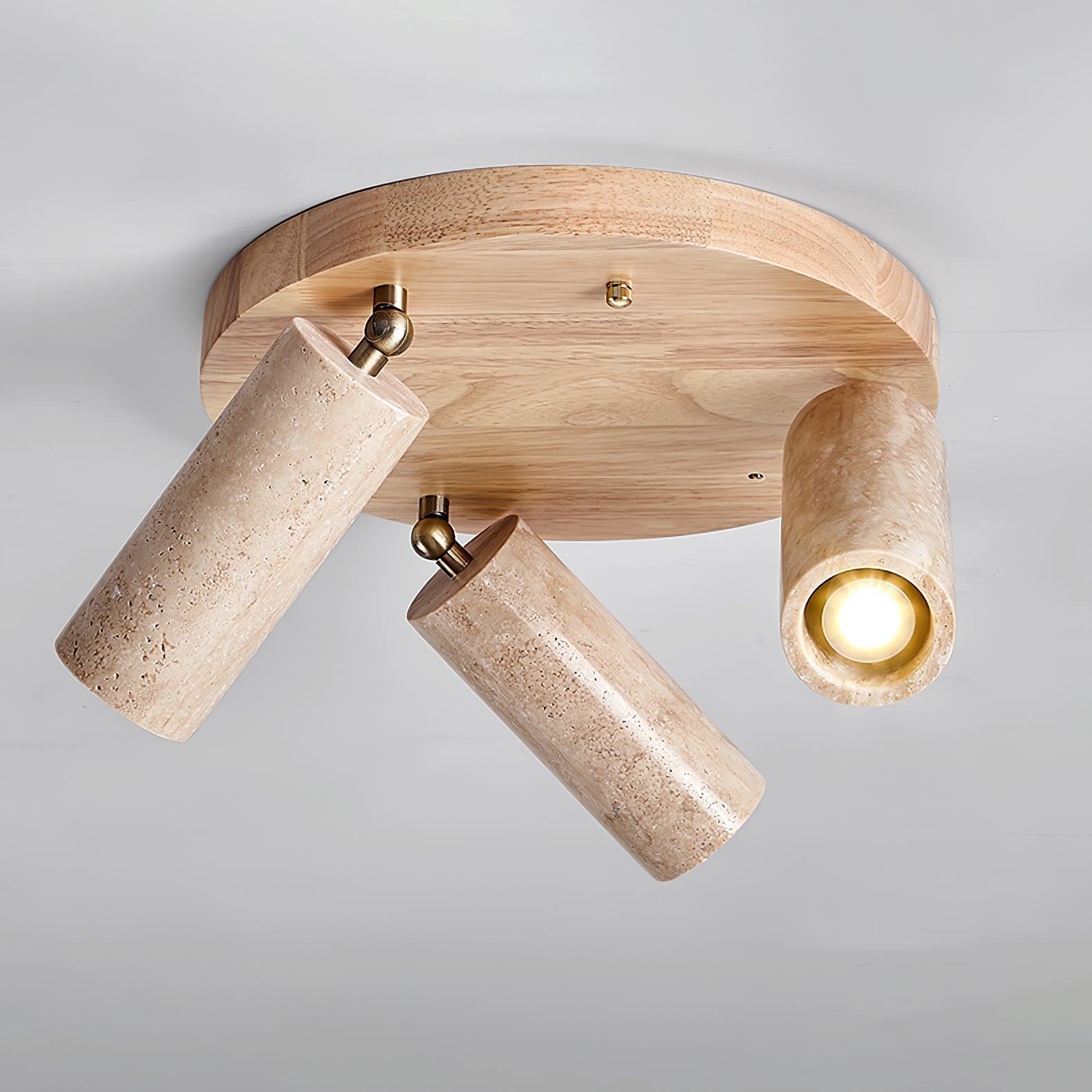 Zevenion Multi-Arm Travertine Ceiling Light-Neutral Decor