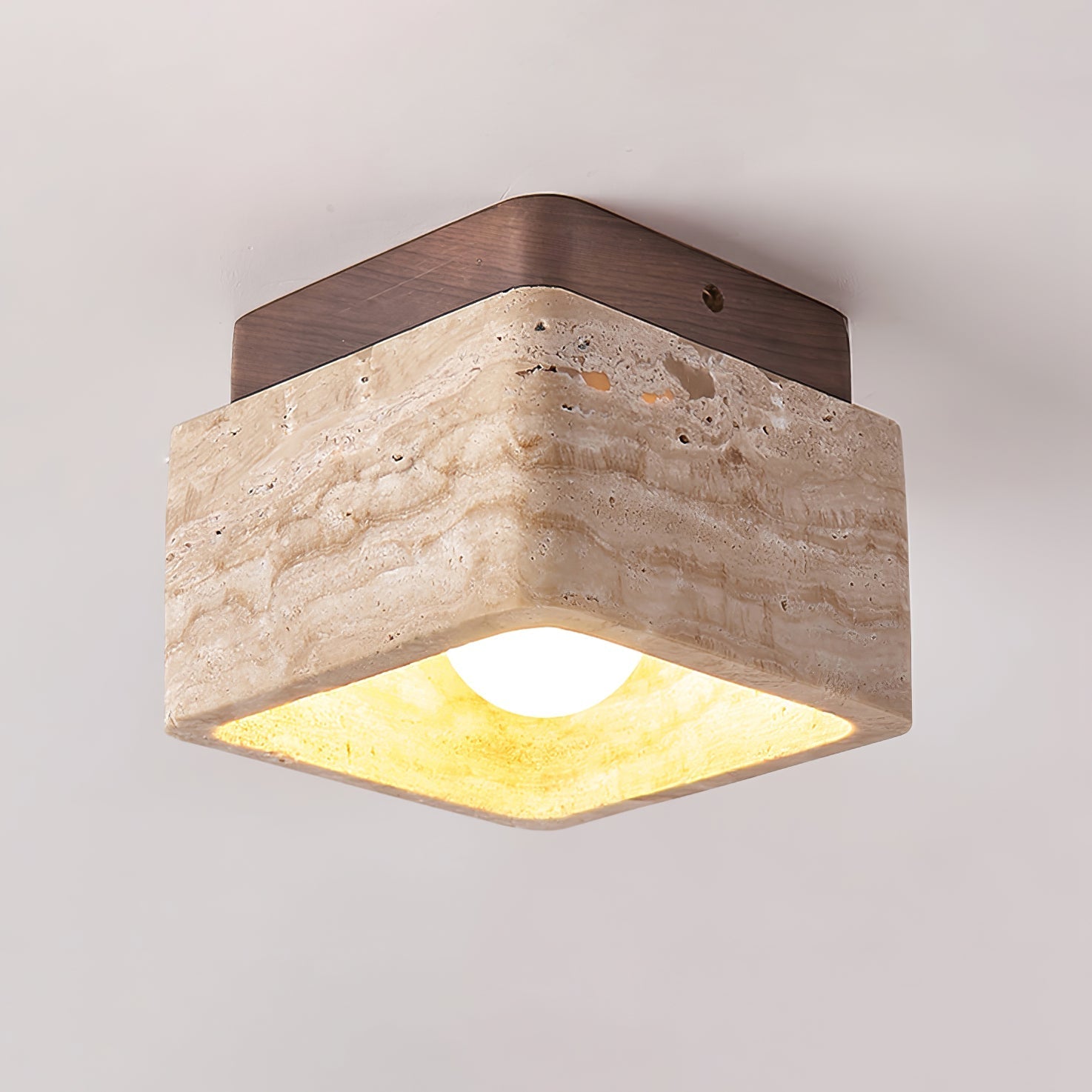 Alaearis Textured Travertine Ceiling Light-Neutral Decor