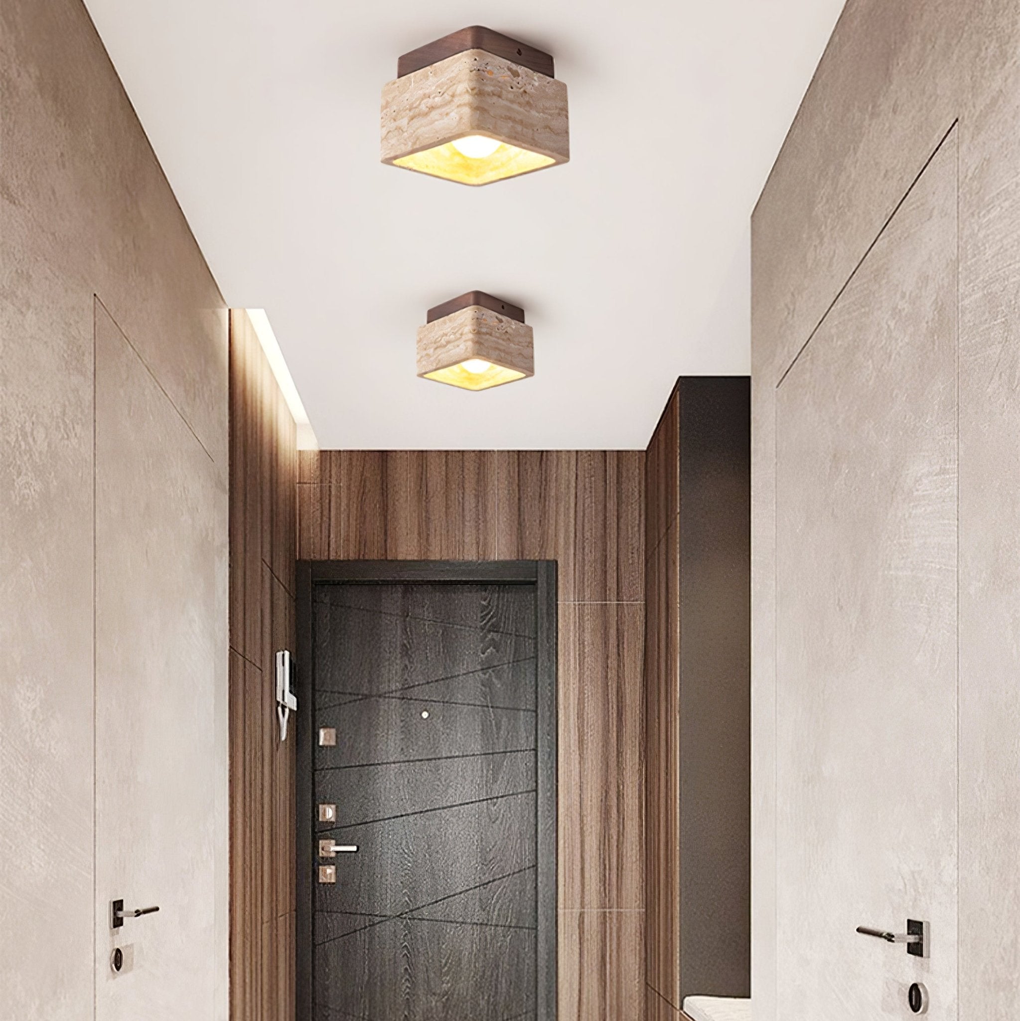 Alaearis Textured Travertine Ceiling Light-Neutral Decor