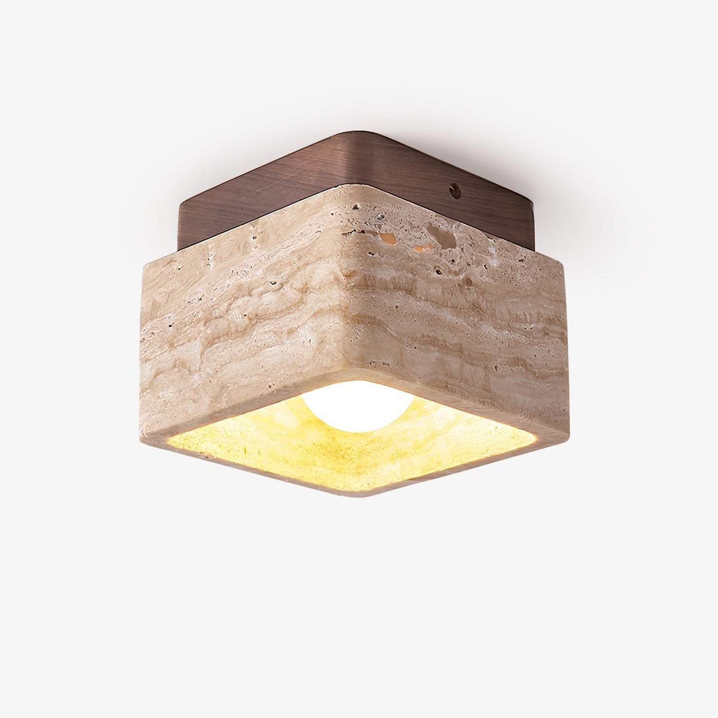 Alaearis Textured Travertine Ceiling Light-Neutral Decor