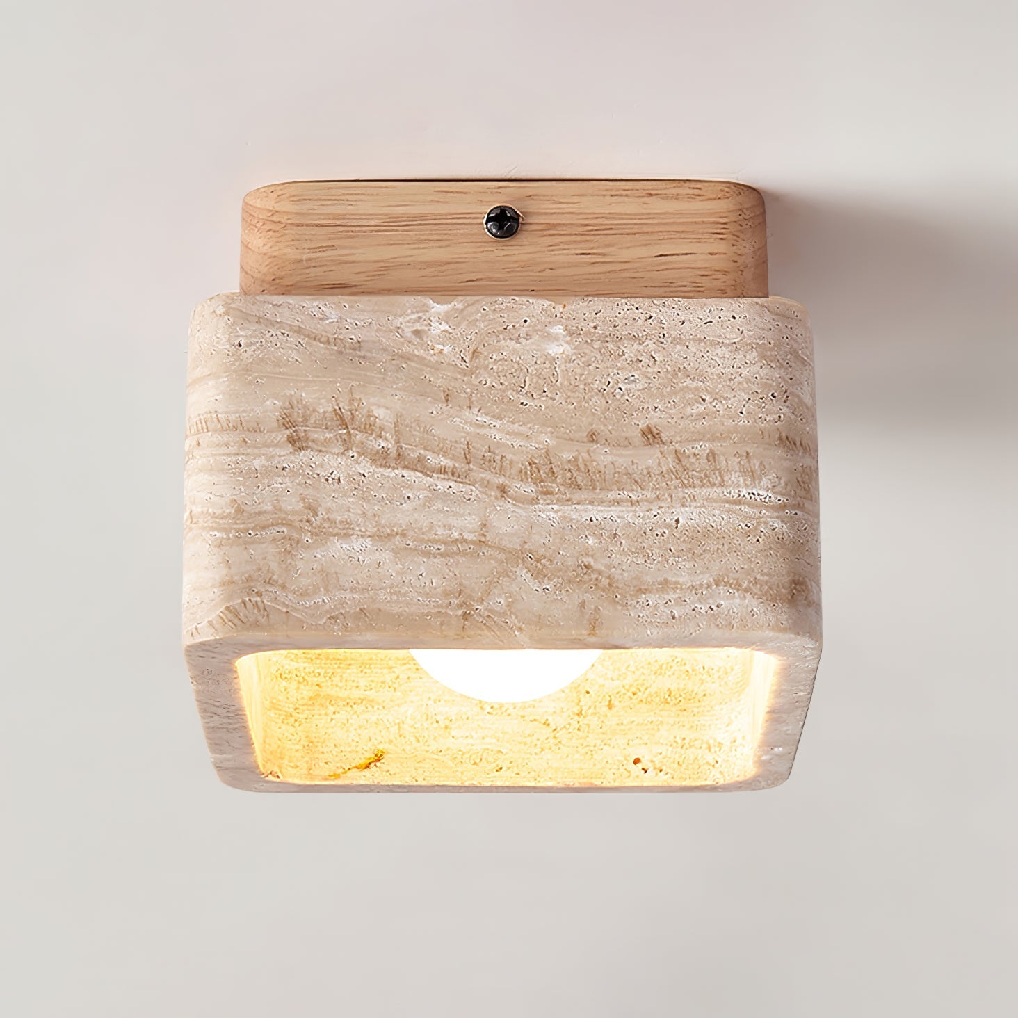 Alaearis Textured Travertine Ceiling Light-Neutral Decor