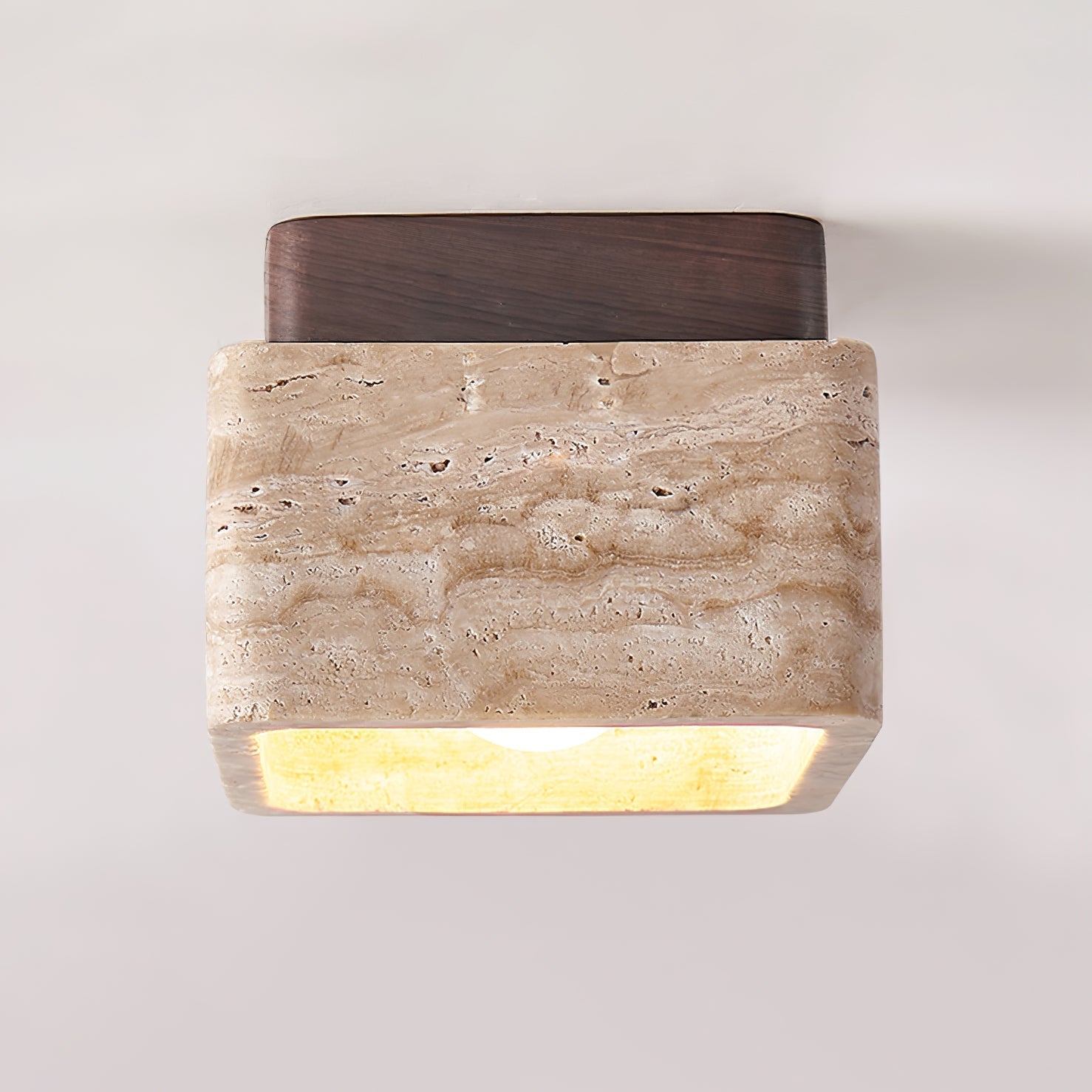 Alaearis Textured Travertine Ceiling Light-Neutral Decor