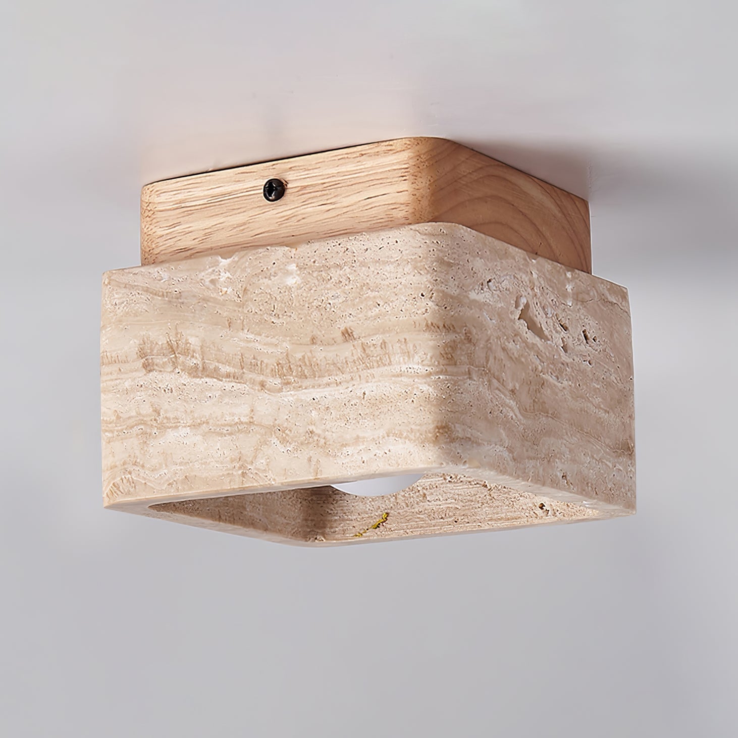 Alaearis Textured Travertine Ceiling Light-Neutral Decor