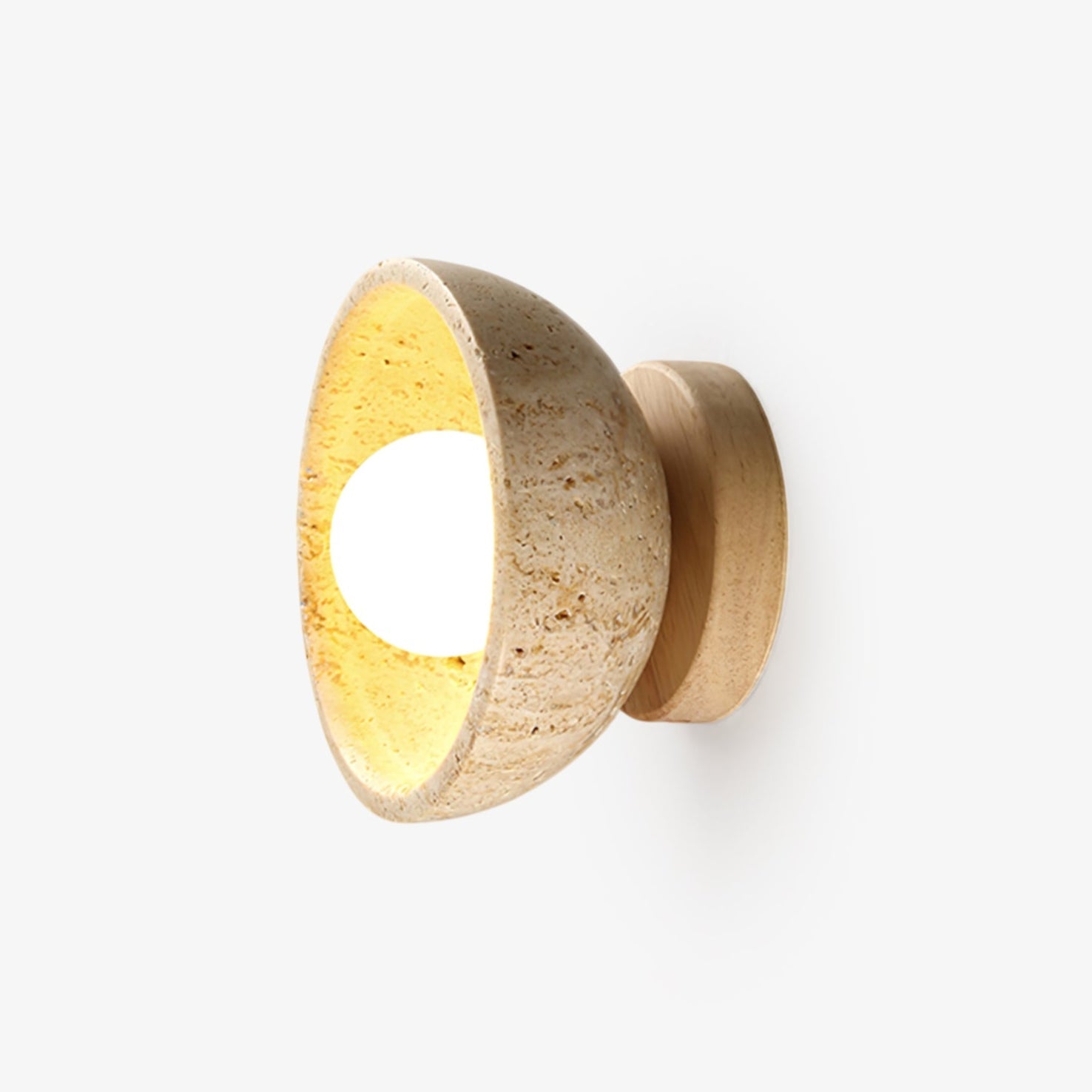 Nalen Half-Dome Travertine Wall Light-Neutral Decor