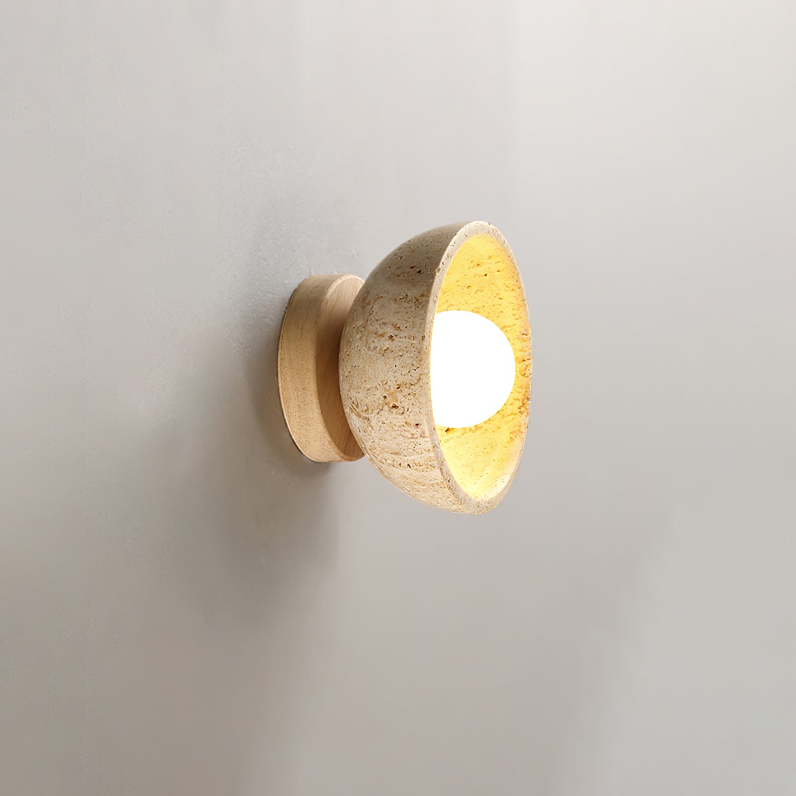 Nalen Half-Dome Travertine Wall Light-Neutral Decor