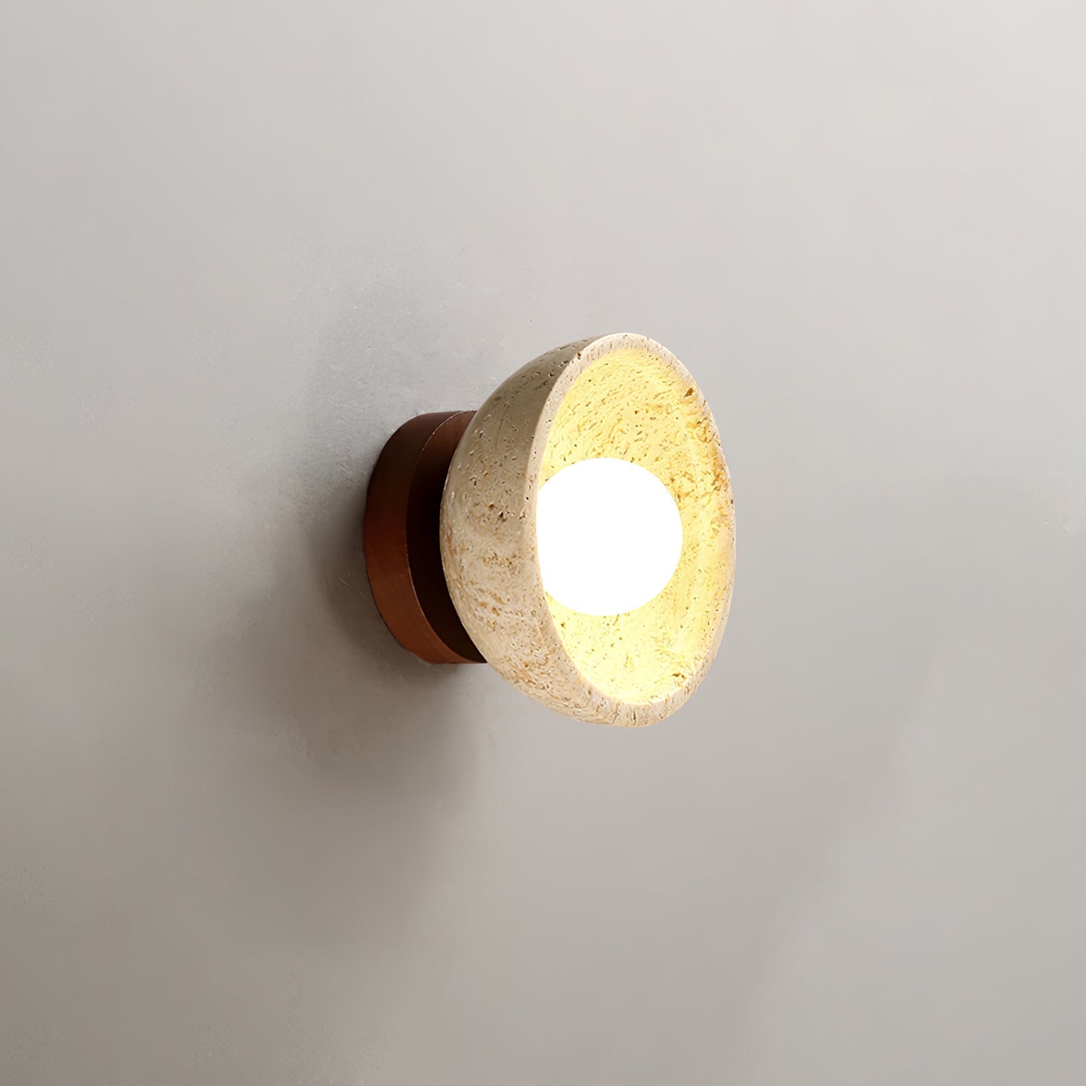 Nalen Half-Dome Travertine Wall Light-Neutral Decor