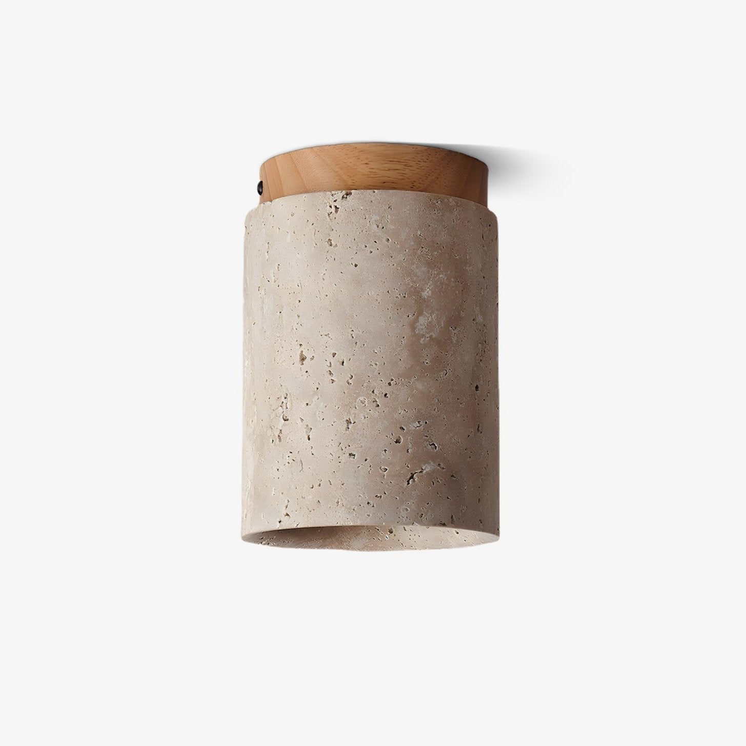 Keloz Cylinder Cap Travertine Ceiling Light-Neutral Decor