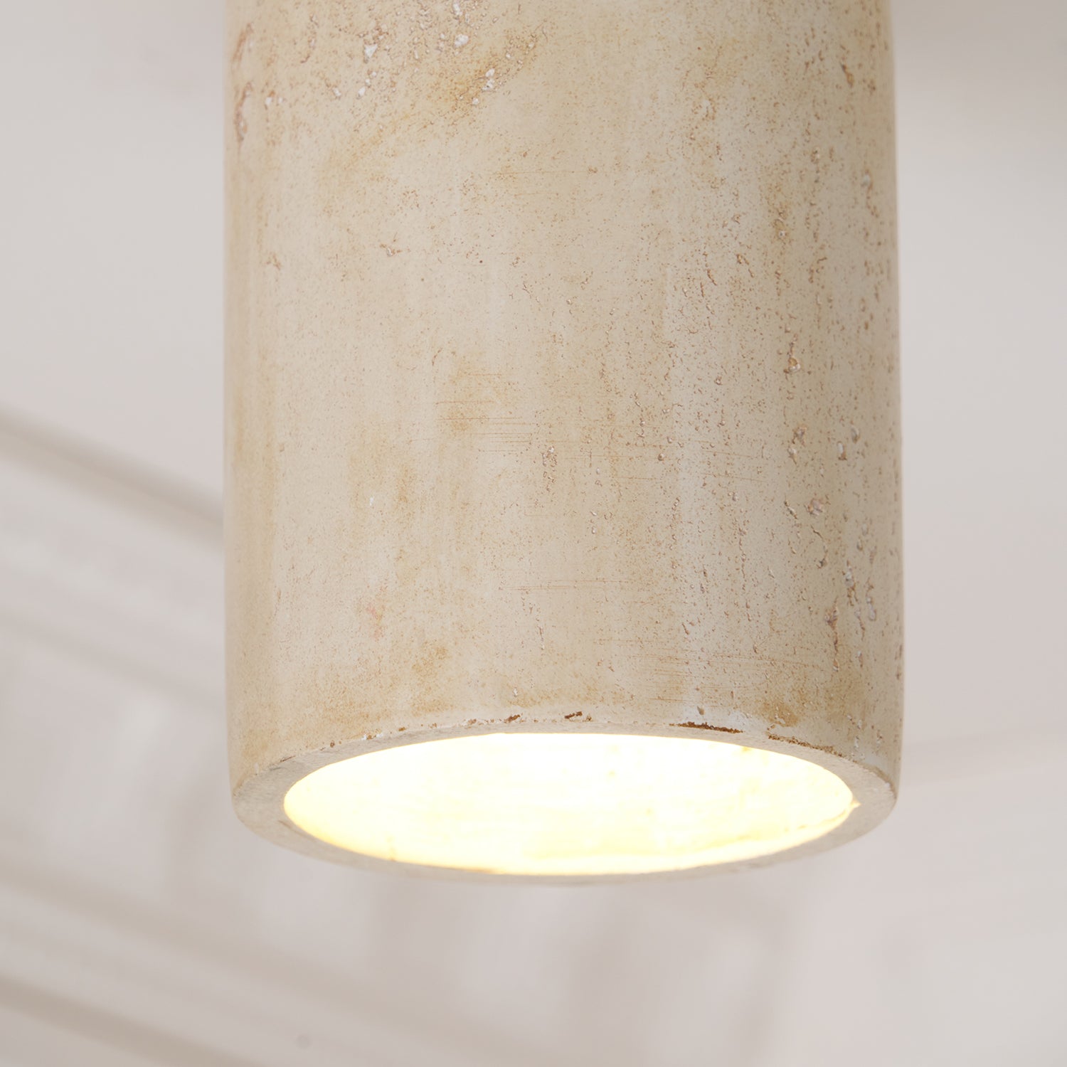 Keloz Cylinder Cap Travertine Ceiling Light-Neutral Decor