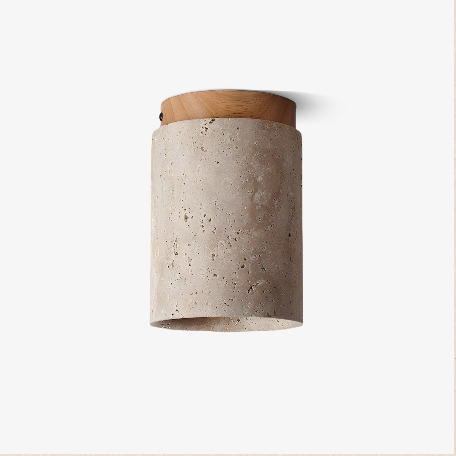 Keloz Cylinder Cap Travertine Ceiling Light-Neutral Decor