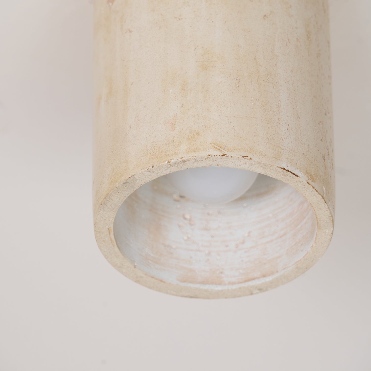Keloz Cylinder Cap Travertine Ceiling Light-Neutral Decor