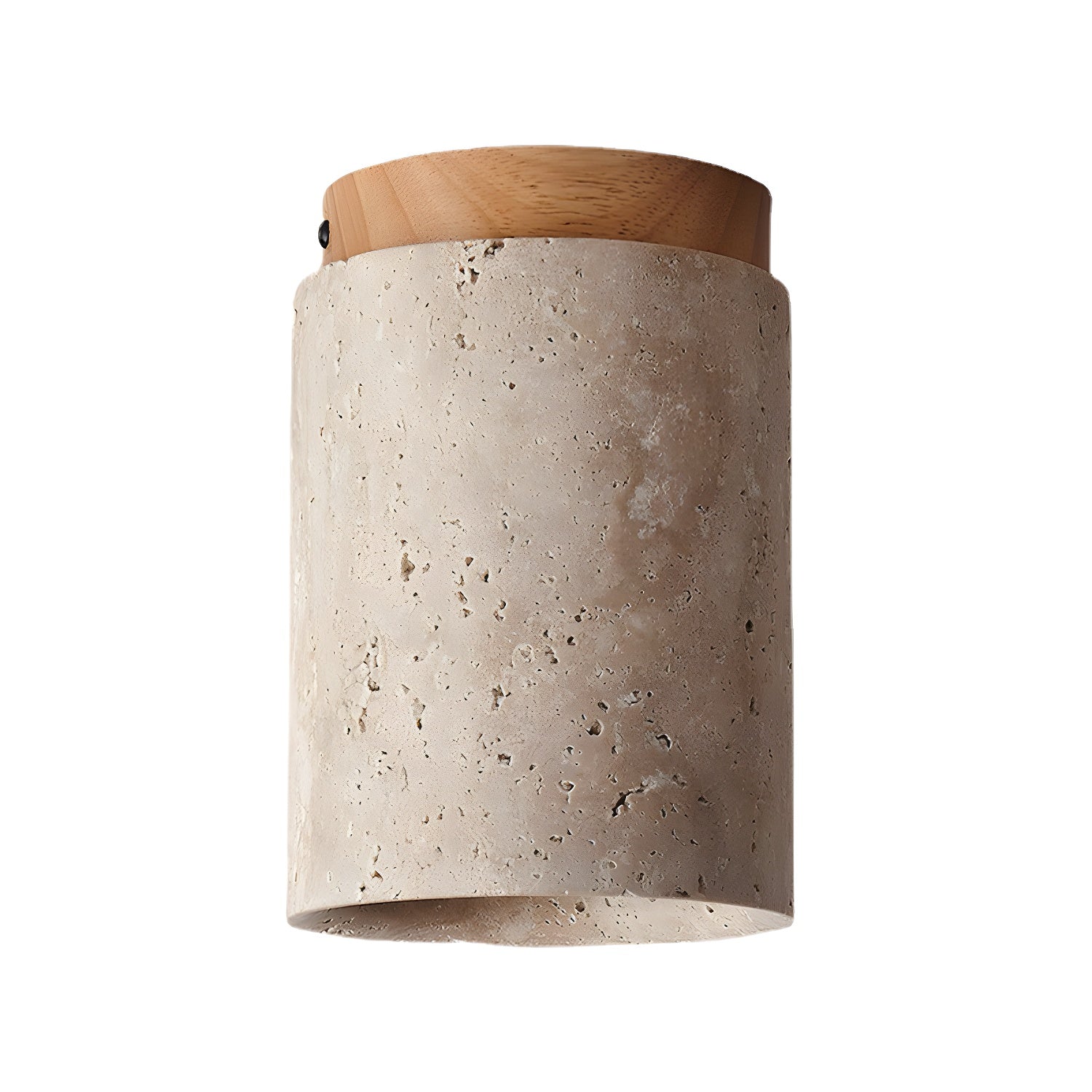 Keloz Cylinder Cap Travertine Ceiling Light-Neutral Decor
