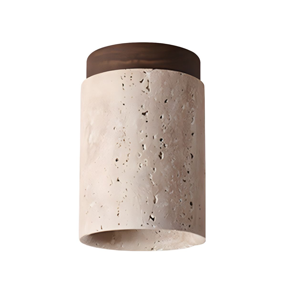 Keloz Cylinder Cap Travertine Ceiling Light-Neutral Decor