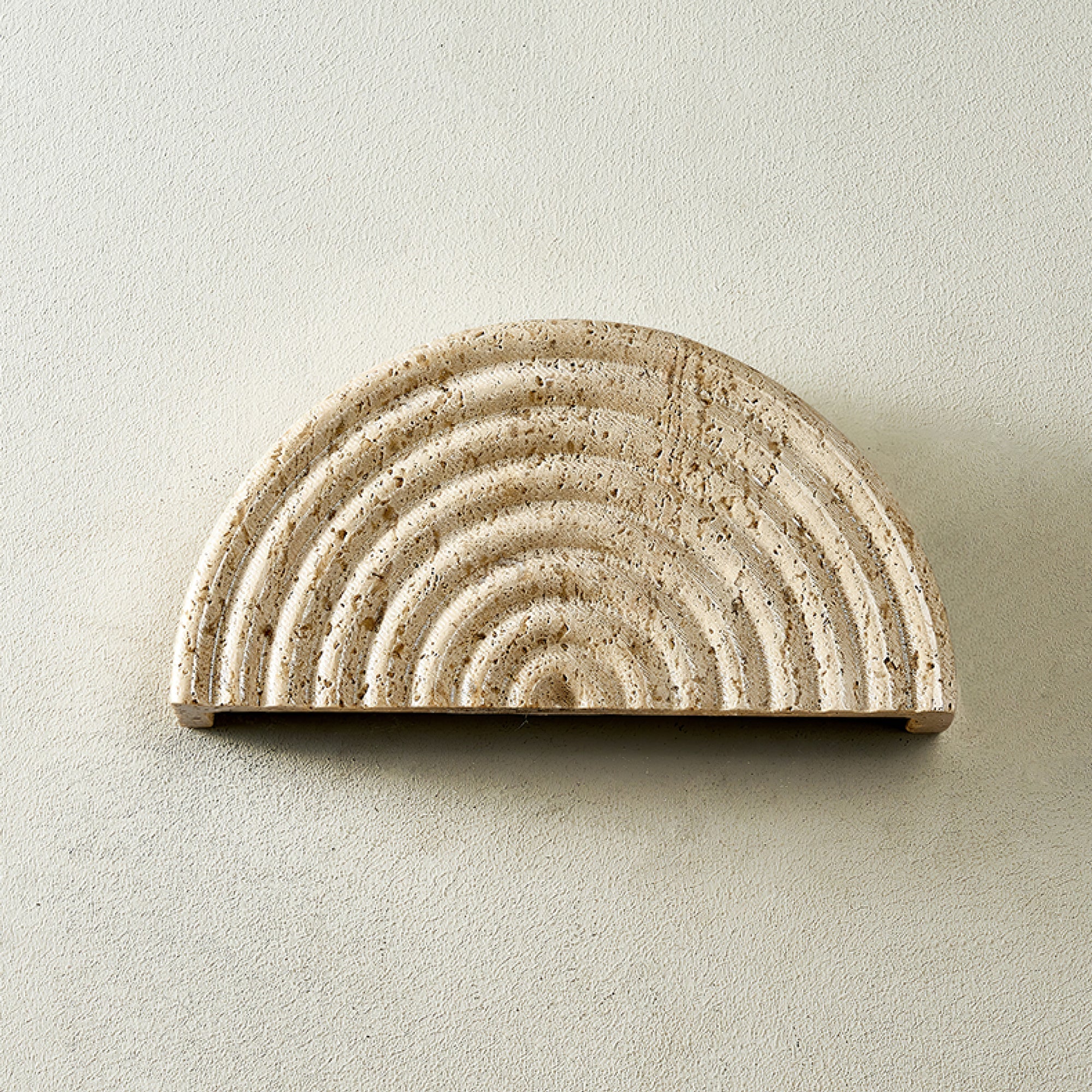 Faro Travertine Half-Moon Wall Lamp-Neutral Decor
