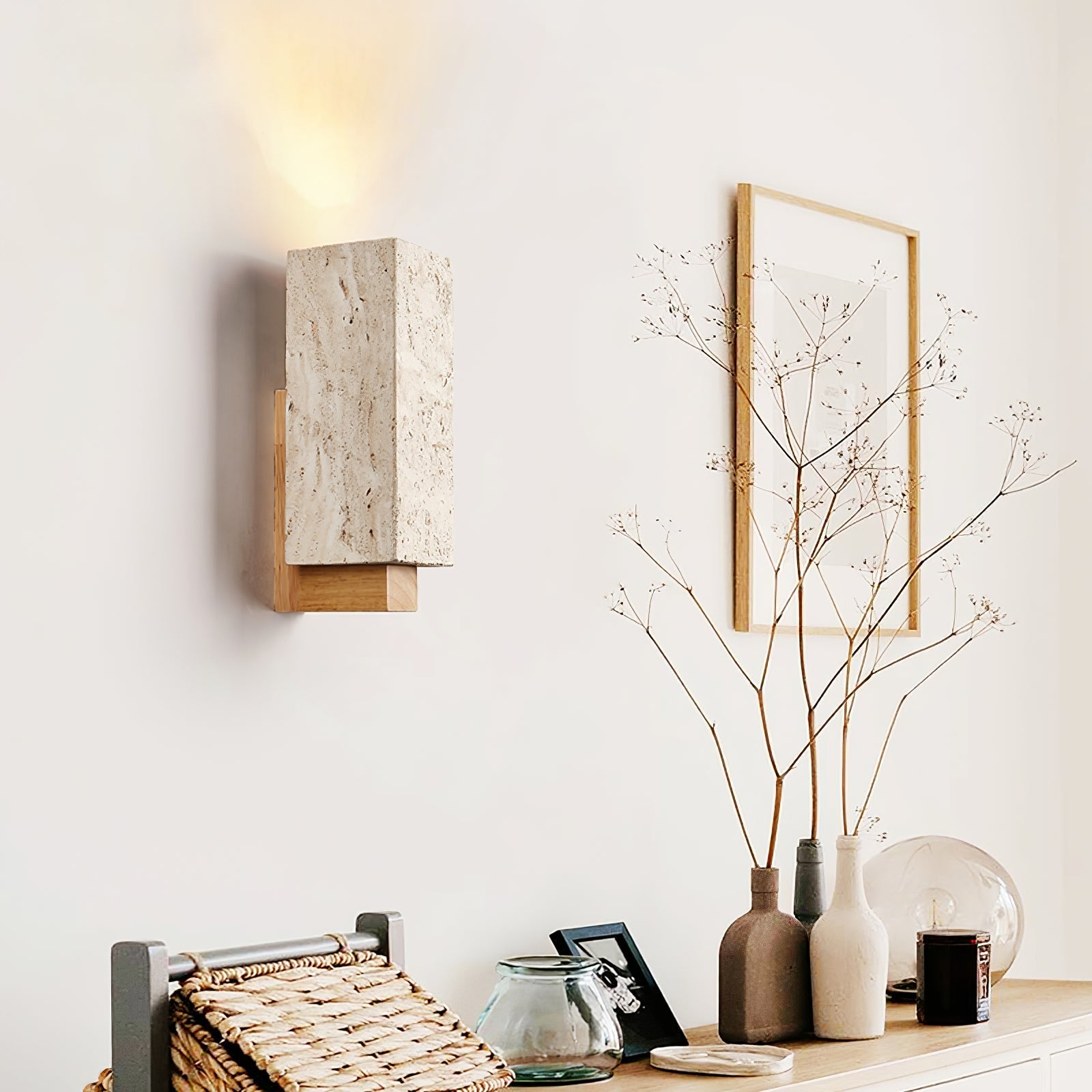 Elsoran Travertine Block Wall Light-Neutral Decor