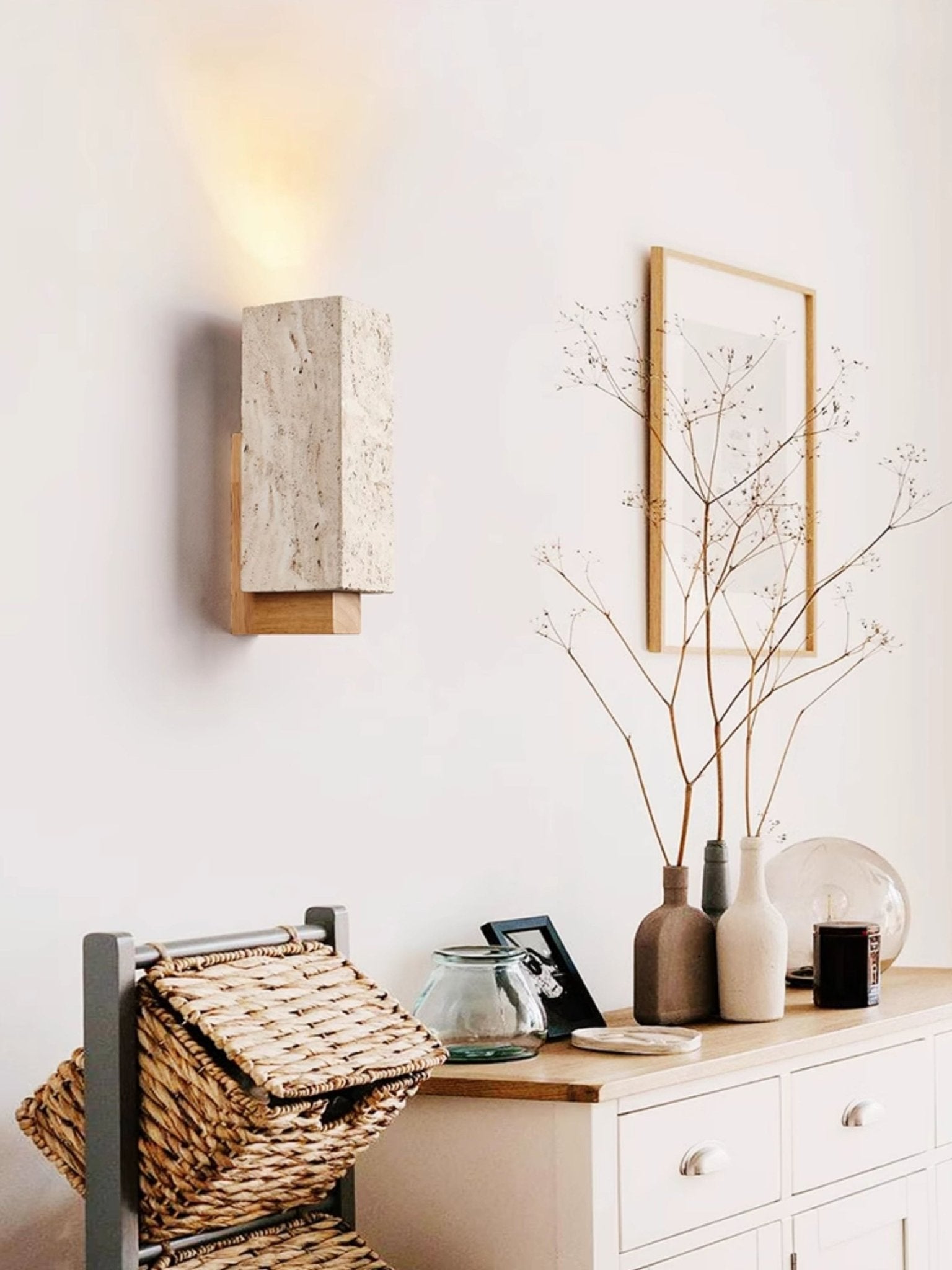 Elsoran Travertine Block Wall Light-Neutral Decor