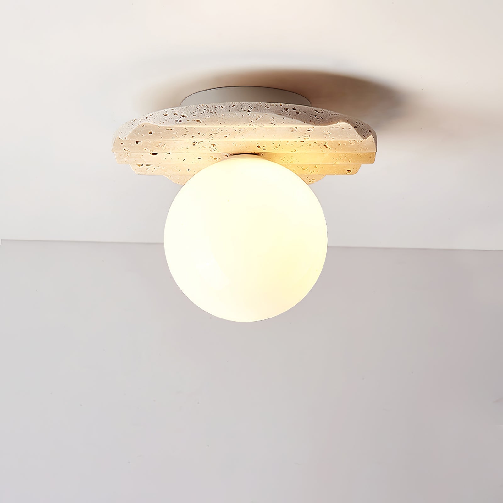 Haro Travertine Wave Ceiling Light-Neutral Decor