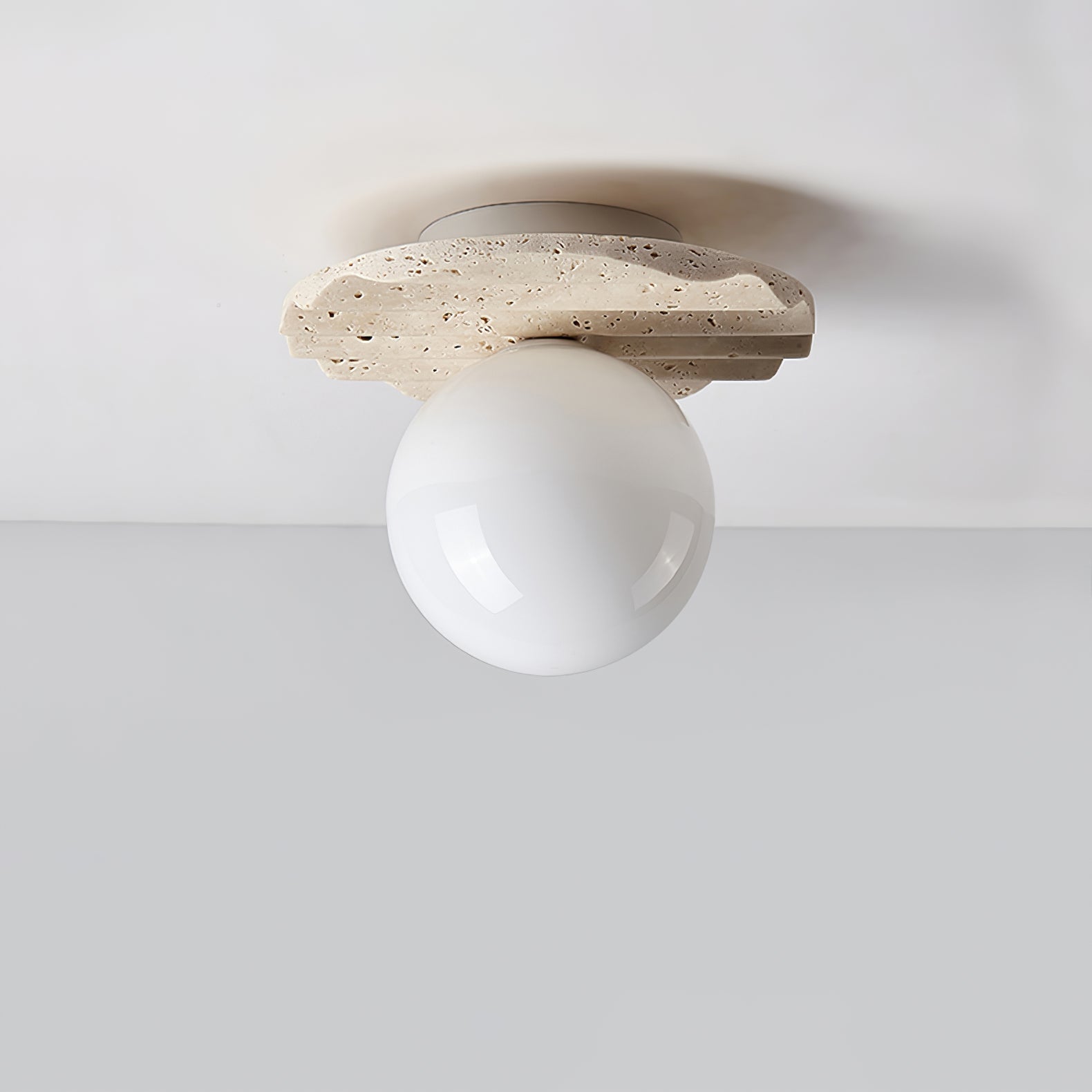 Haro Travertine Wave Ceiling Light-Neutral Decor