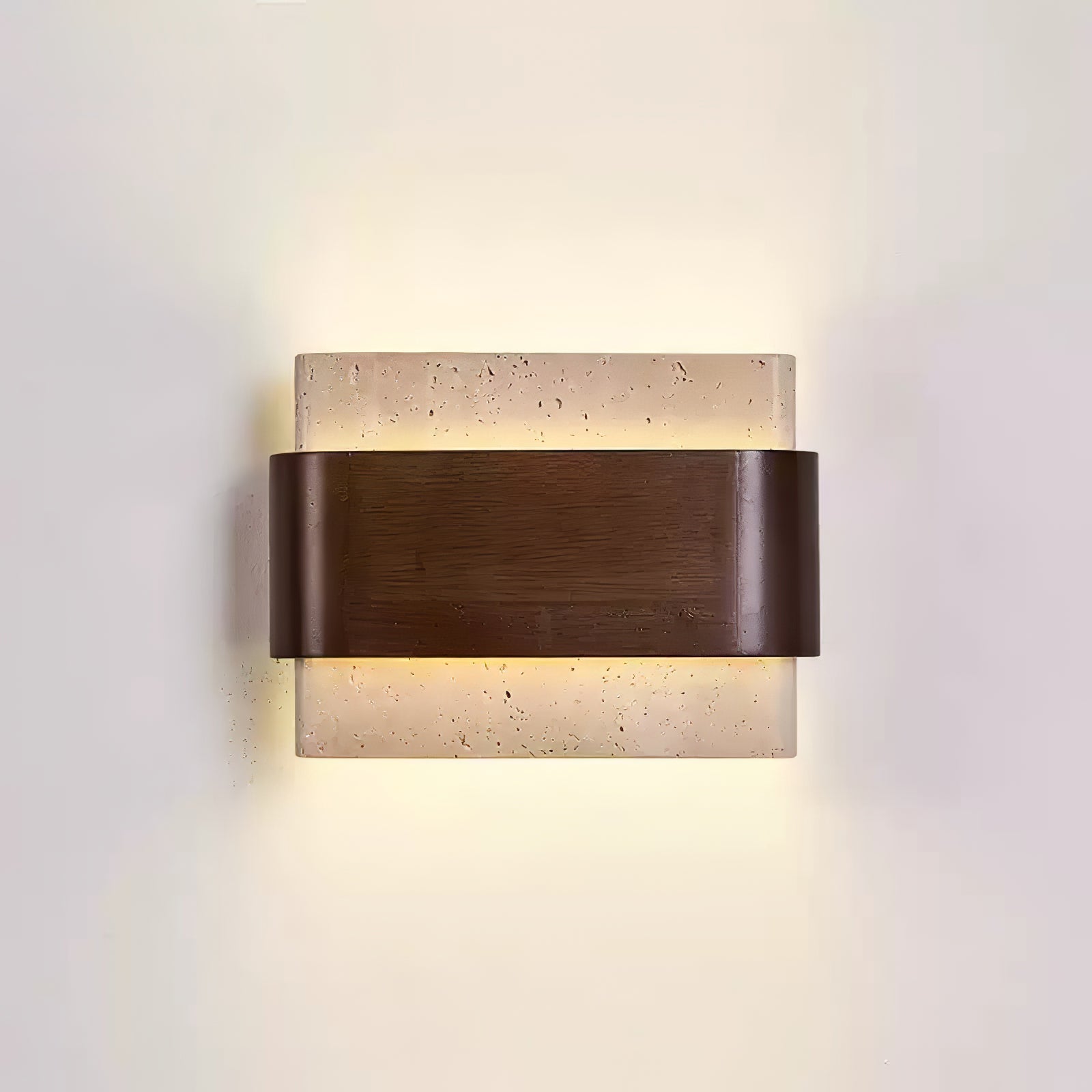 Ulnoros Paneled Travertine Wall Light-Neutral Decor