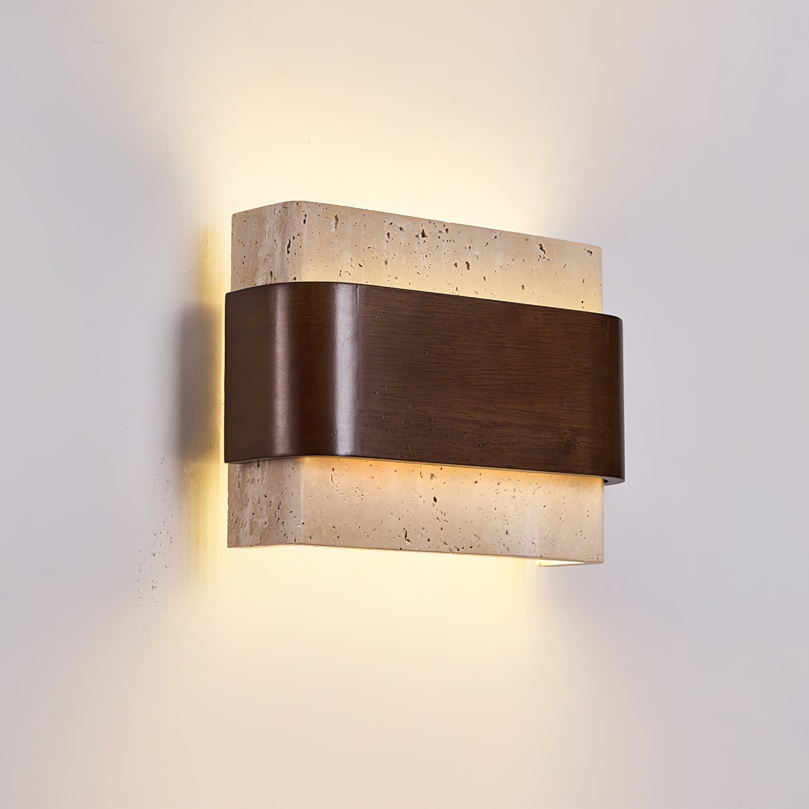 Ulnoros Paneled Travertine Wall Light-Neutral Decor