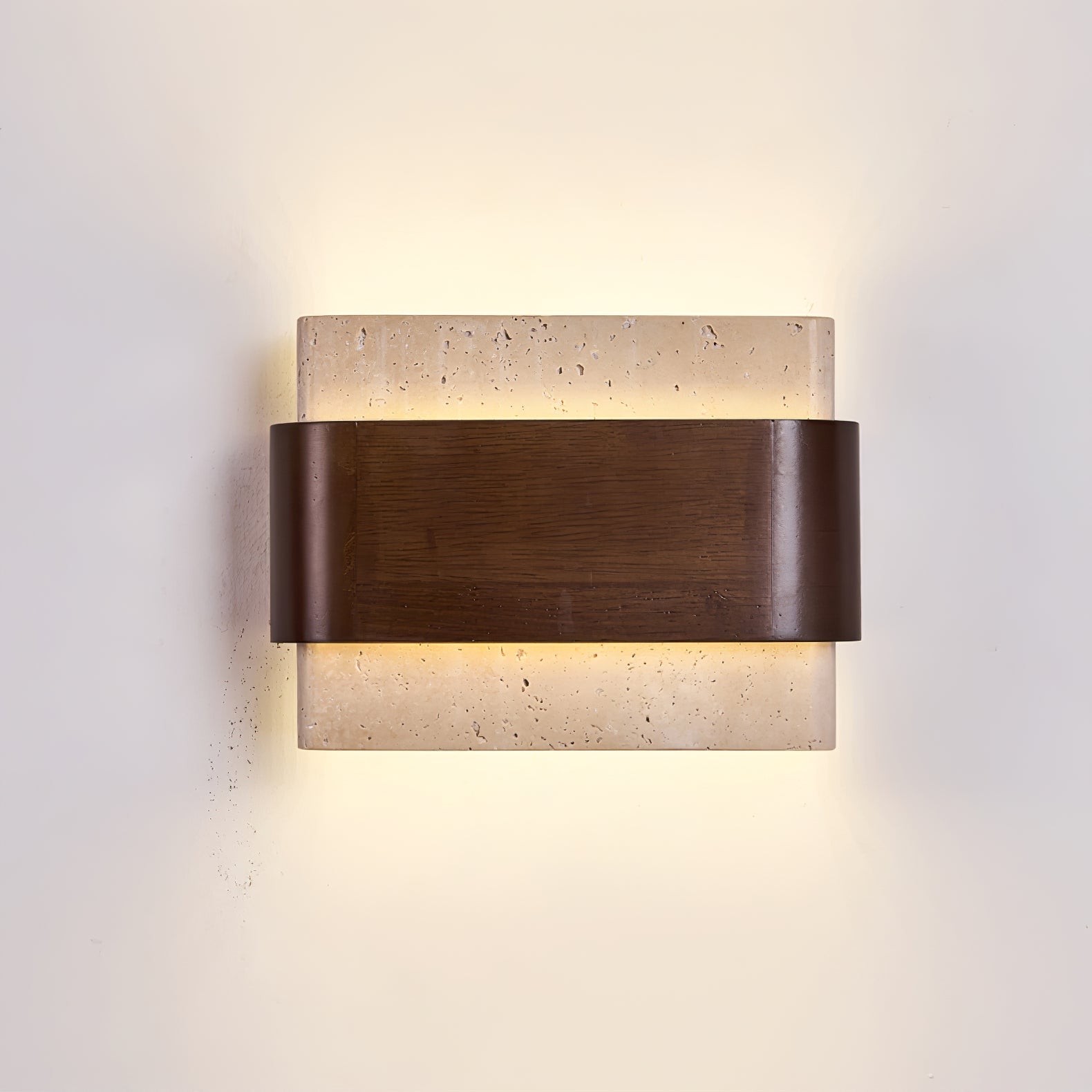 Ulnoros Paneled Travertine Wall Light-Neutral Decor